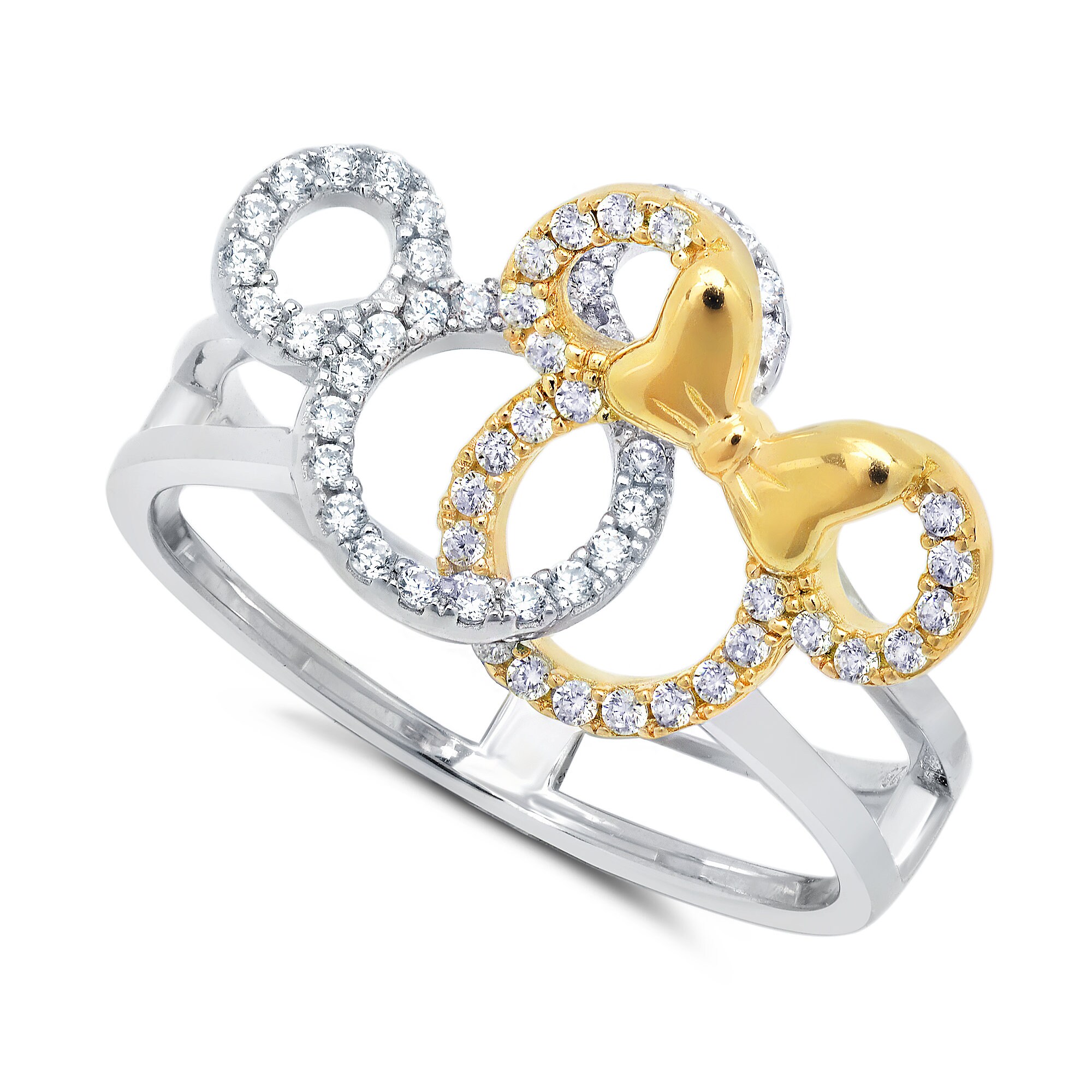 Mickey and Minnie Mouse Interlocking Icons Ring by CRISLU