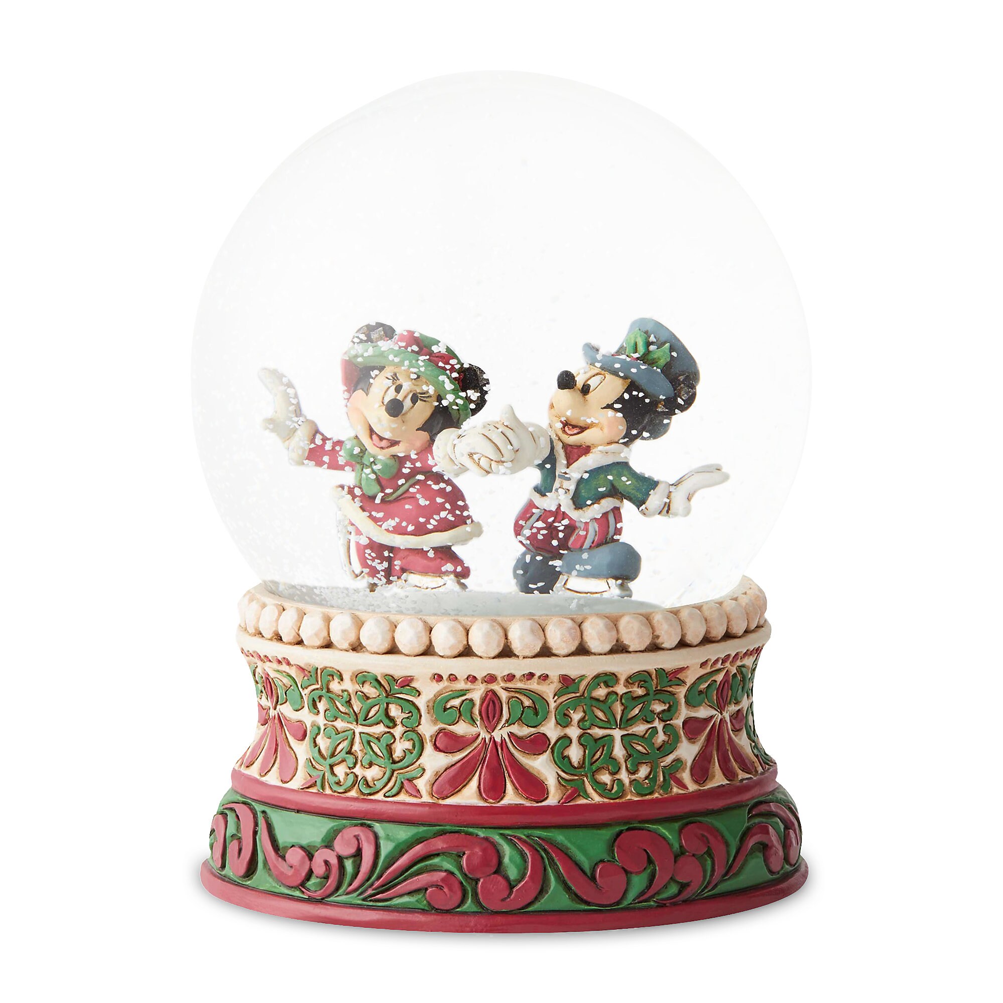 Mickey and Minnie Mouse Victorian Christmas Snowglobe by Jim Shore
