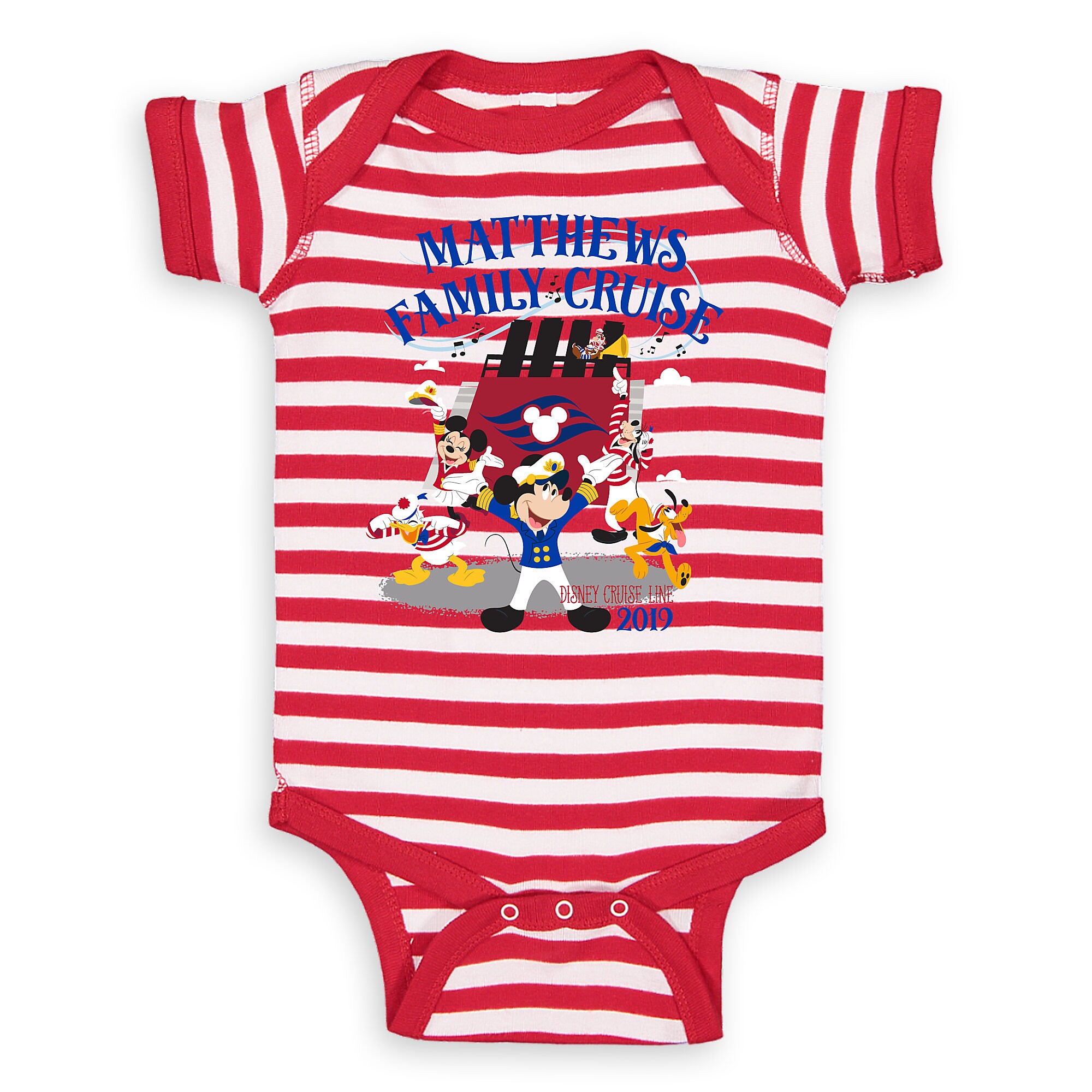 Infants' Captain Mickey Mouse and Crew Disney Cruise Line Family Cruise 2019 Bodysuit - Customized