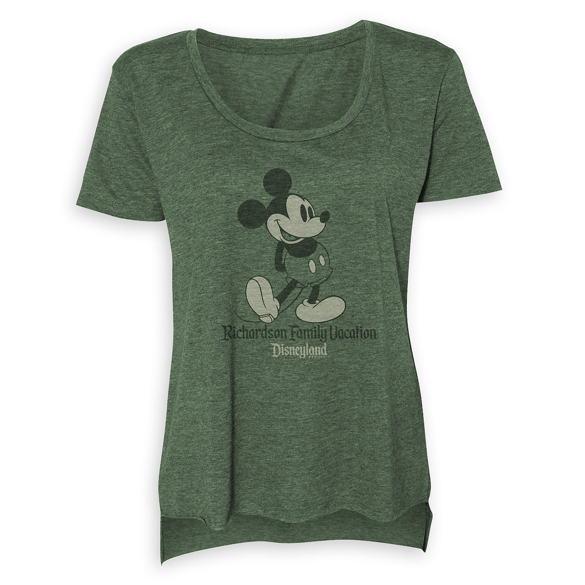 Women's Mickey Mouse Family Vacation Scoop Neck T-Shirt - Disneyland - Customized