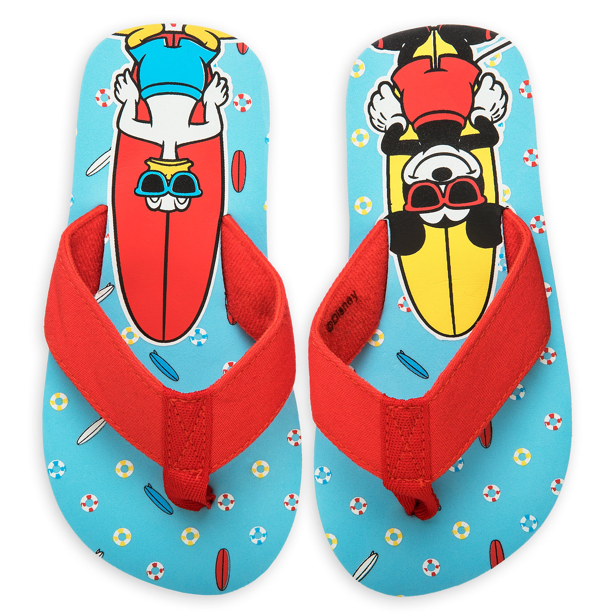 Mickey Mouse and Donald Duck Flip Flops for Boys