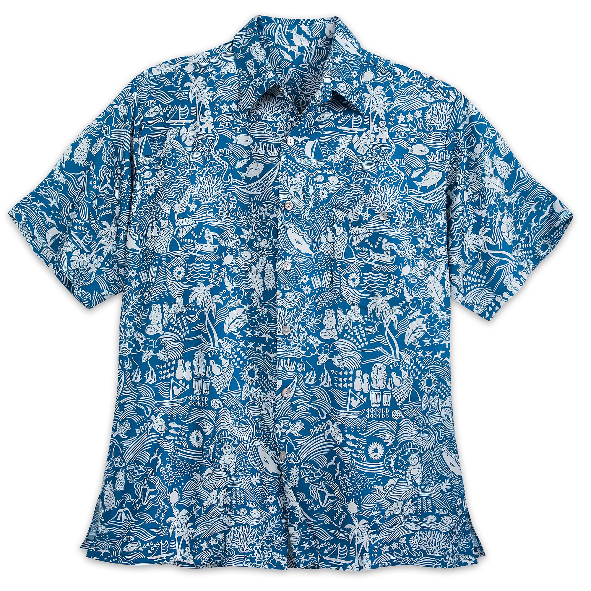 Aulani, A Disney Resort & Spa Aloha Shirt with Shell Buttons for Men by Tori Richard