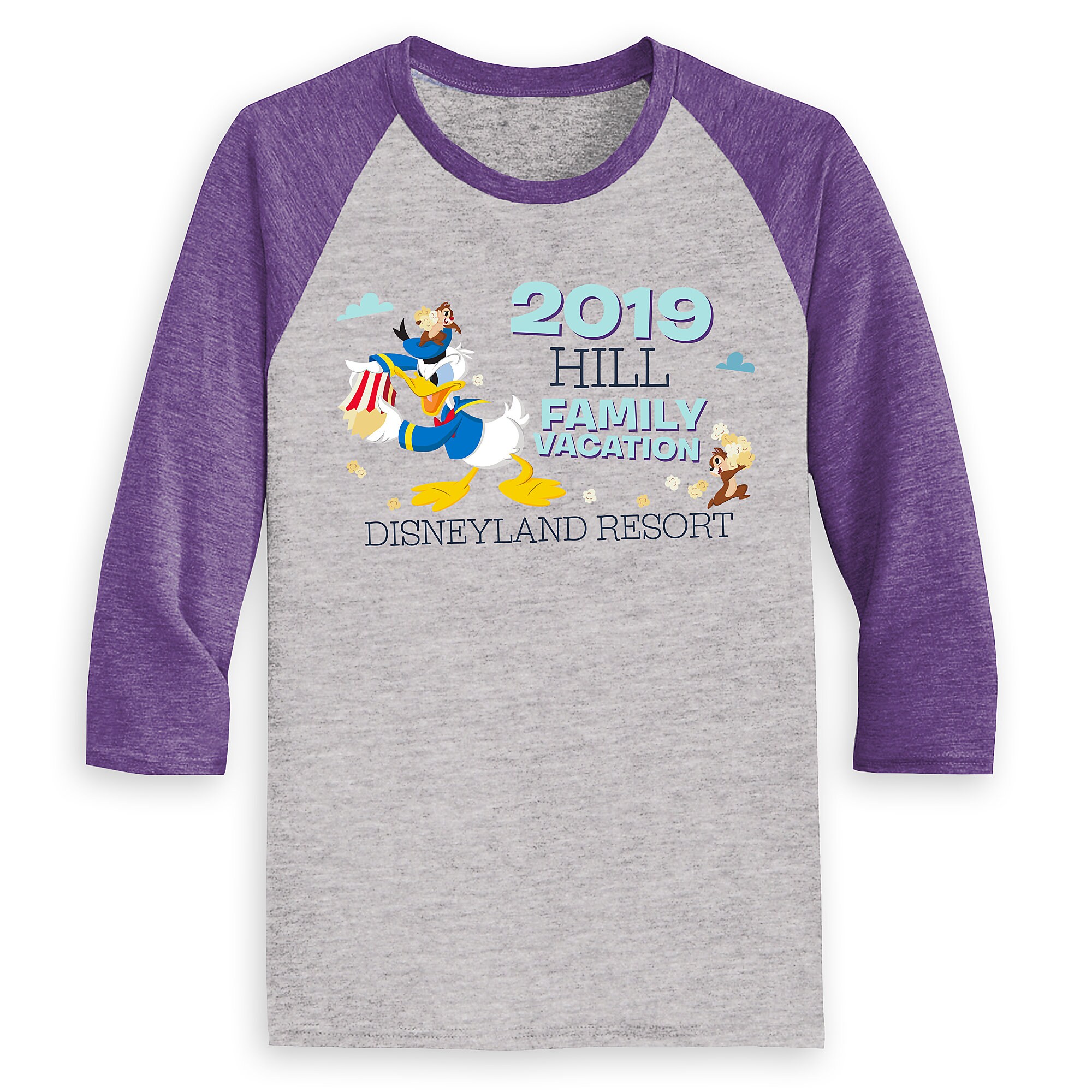 Men's Donald Duck and Chip 'n Dale Family Vacation Raglan Shirt - Disneyland Resort - Customized