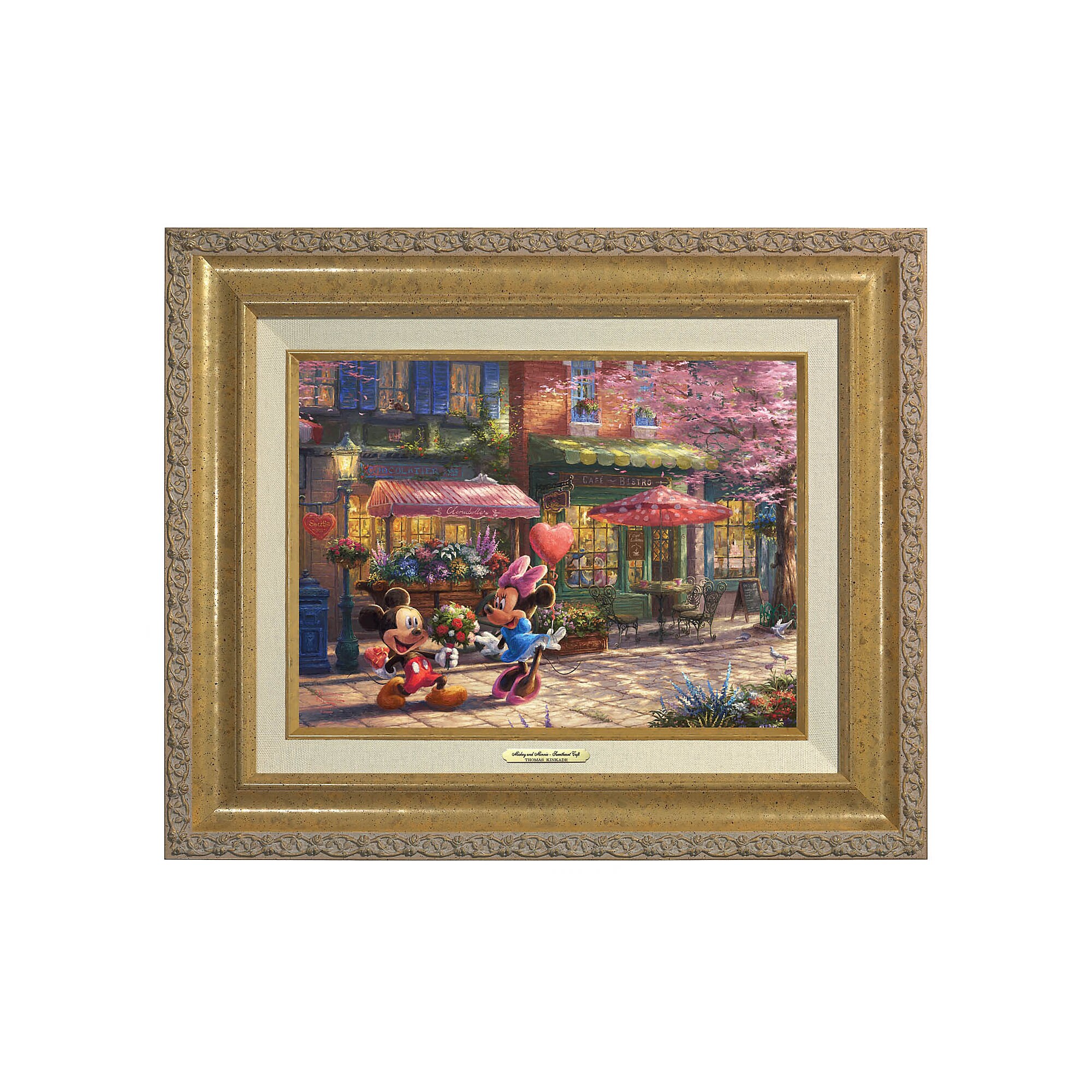 ''Mickey and Minnie Sweetheart Café'' Canvas Classic by Thomas Kinkade Studios