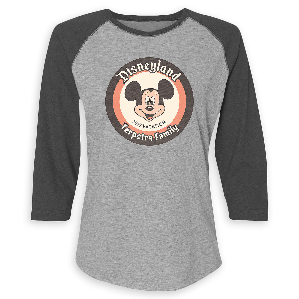 Product Image of Mickey Mouse Family Vacation Raglan Shirt for Women - Disneyland 2019 - Customized # 1