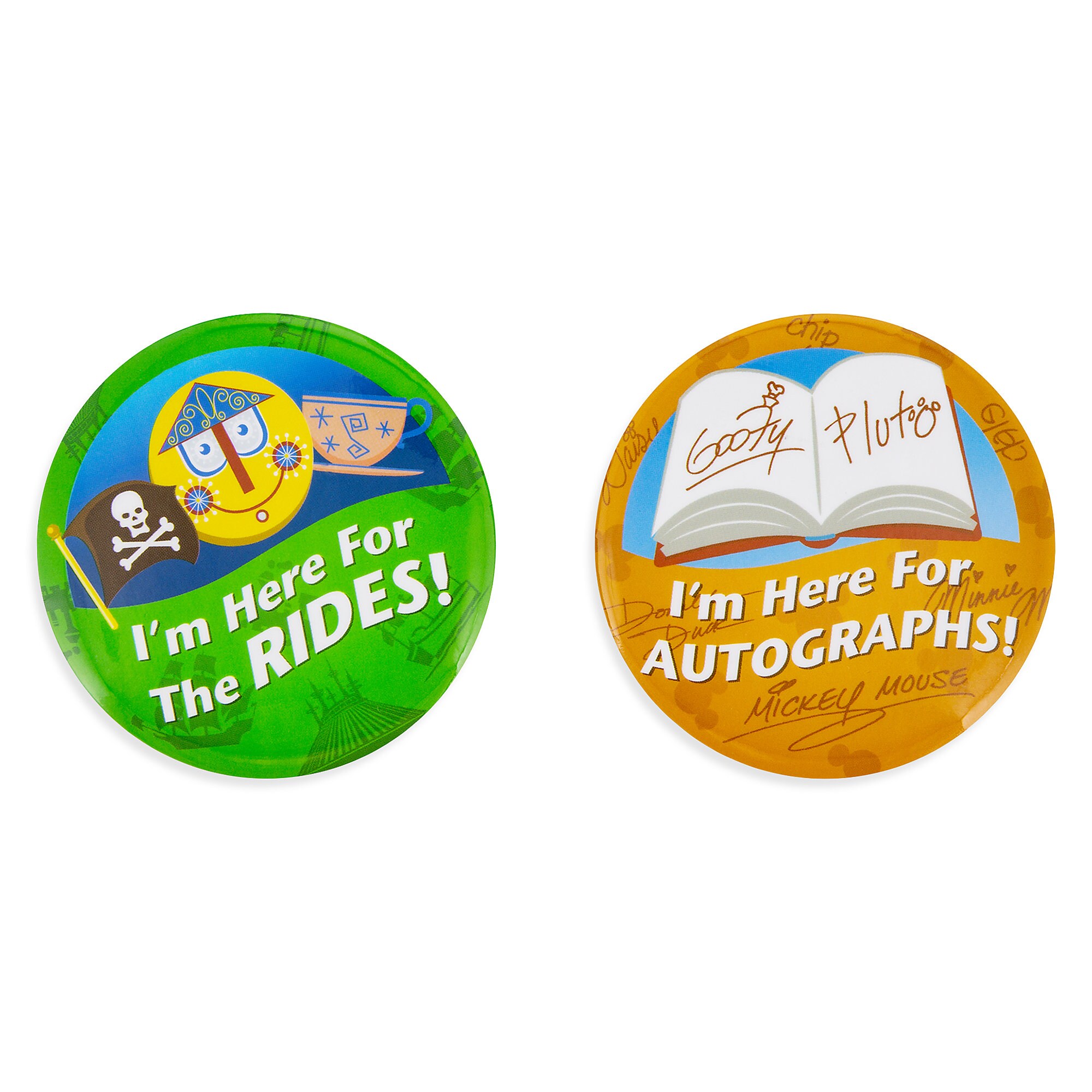 Disney Parks ''I'm Here for ... Rides'' Button Set