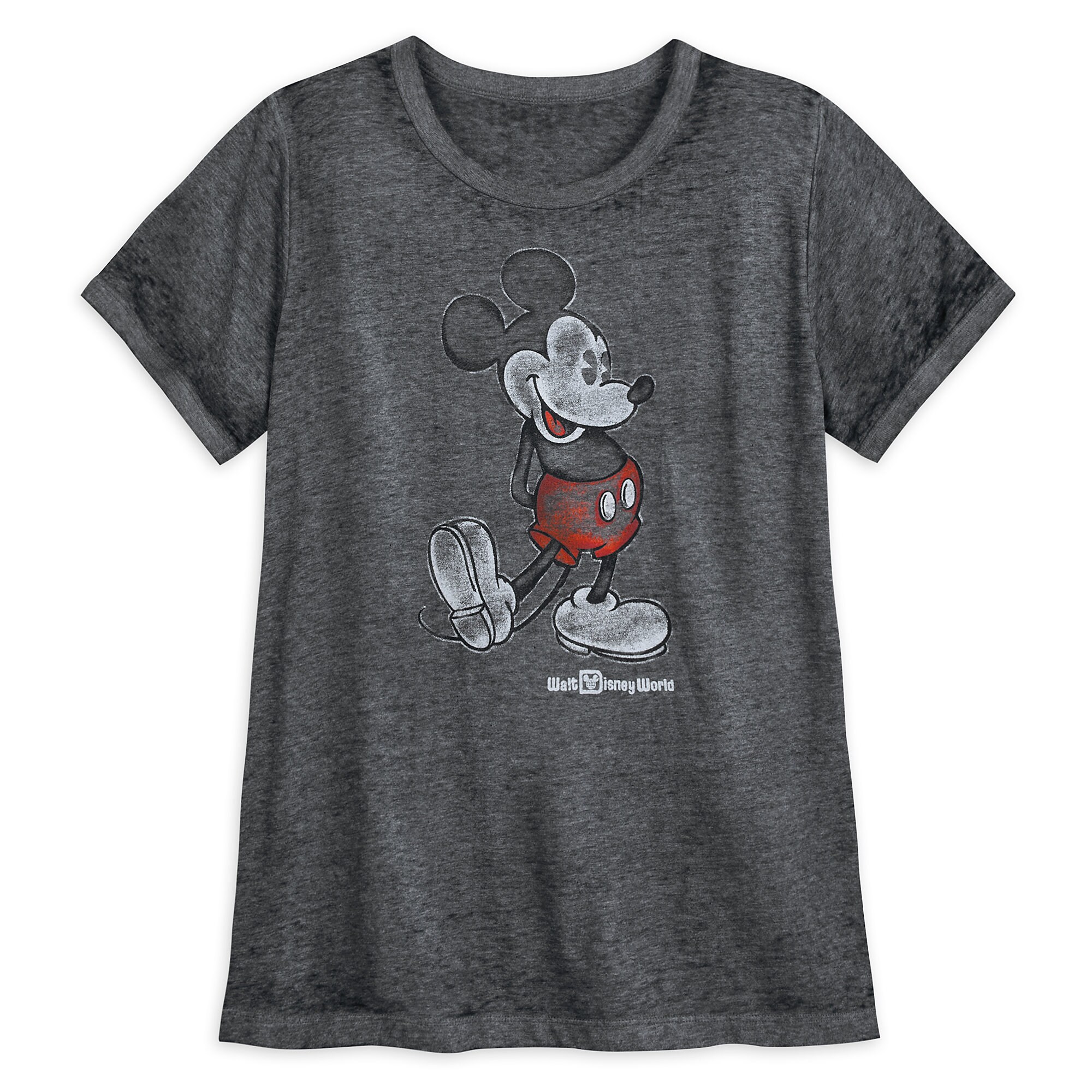 Mickey Mouse Heathered Ringer T-Shirt for Women - Walt Disney World - Black
