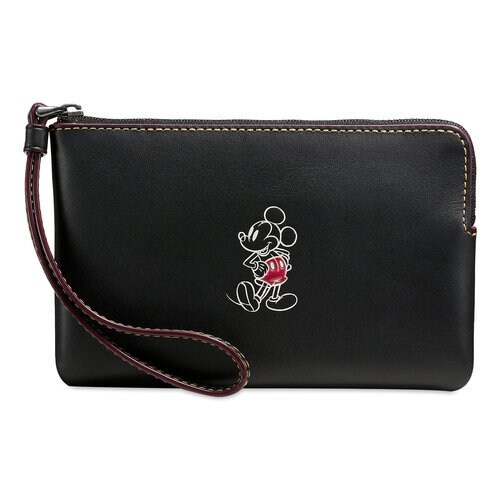 mickey embossed leather and canvas trainer
