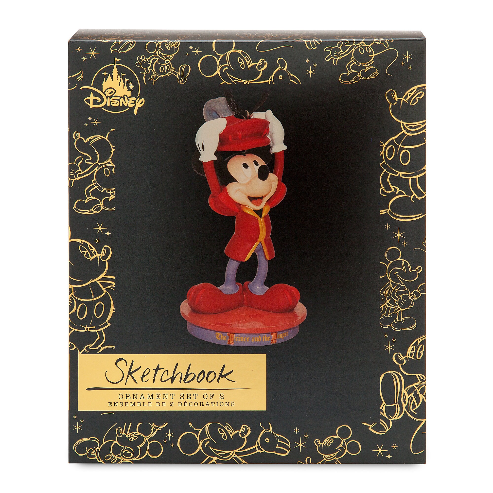 Mickey Mouse Through the Years Sketchbook Ornament Set - The Prince and the Pauper - October - Limited Release