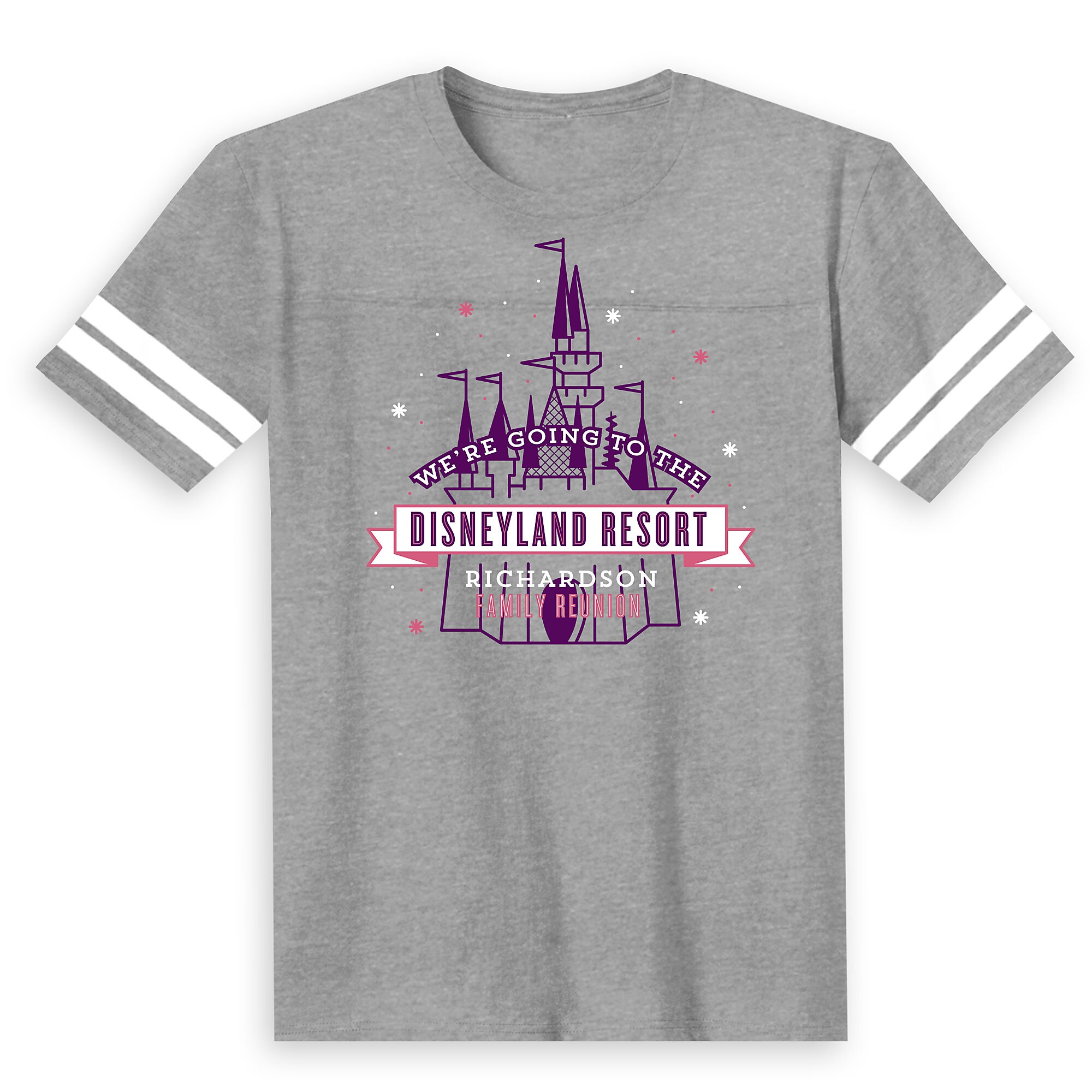 Kids' Sleeping Beauty Castle Family Reunion Football T-Shirt - Disneyland Resort - Customized