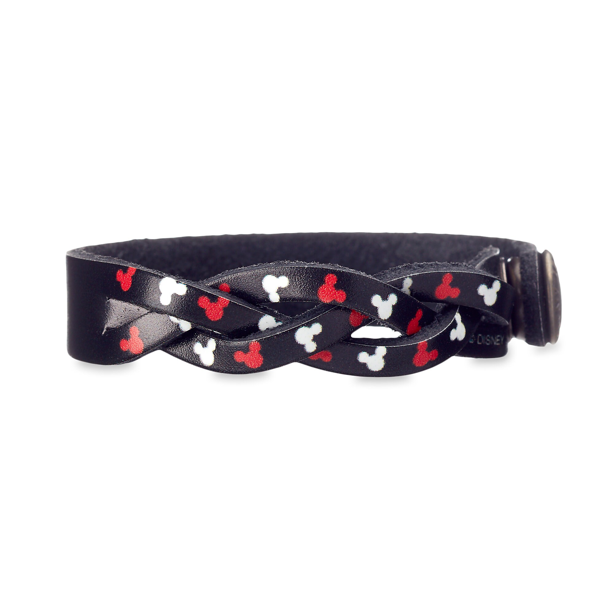 Mickey Mouse Icon Woven Leather Bracelet - Personalizable