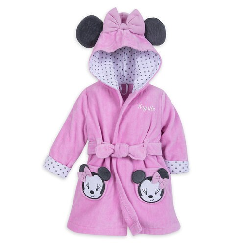 Minnie Mouse Hooded Bath Robe for Baby Personalizable shopDisney