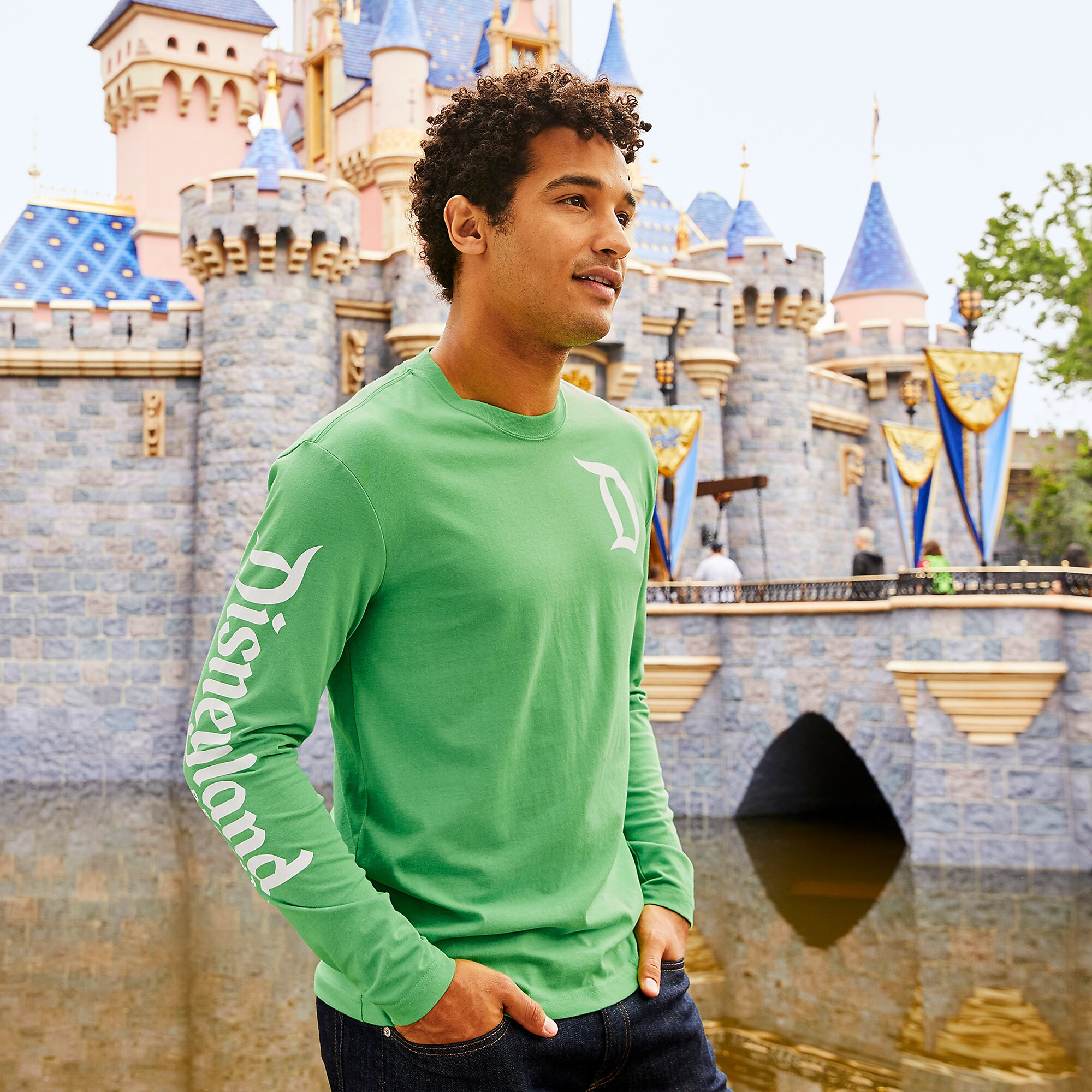 Disneyland Logo Long Sleeve Tee for Adults - Green