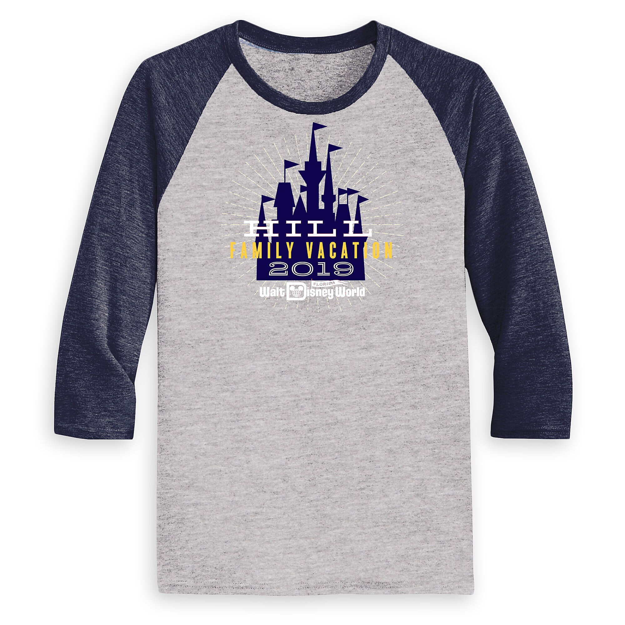 Men's Cinderella Castle Family Vacation Raglan Shirt