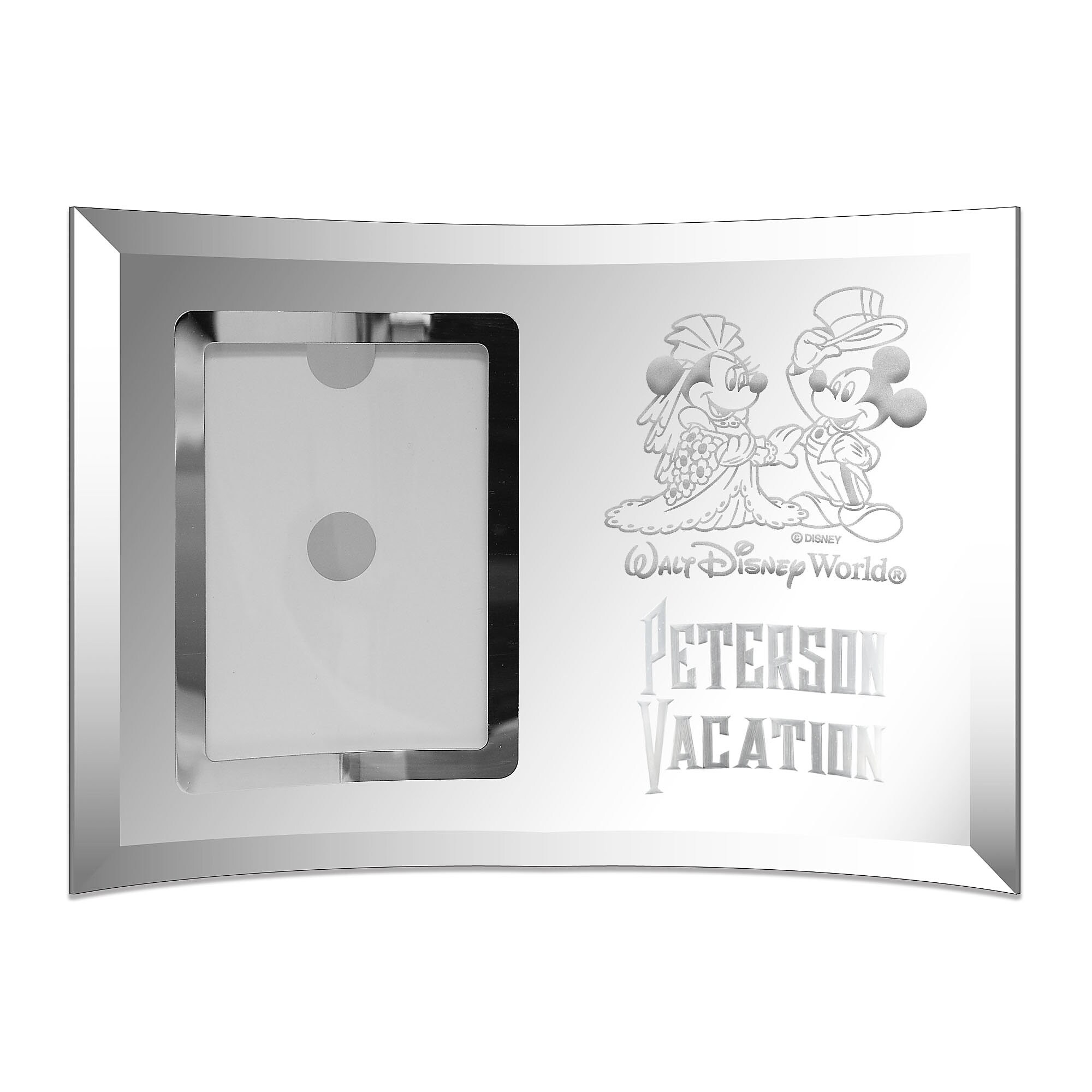Mickey and Minnie Mouse Glass Frame by Arribas - Personalizable