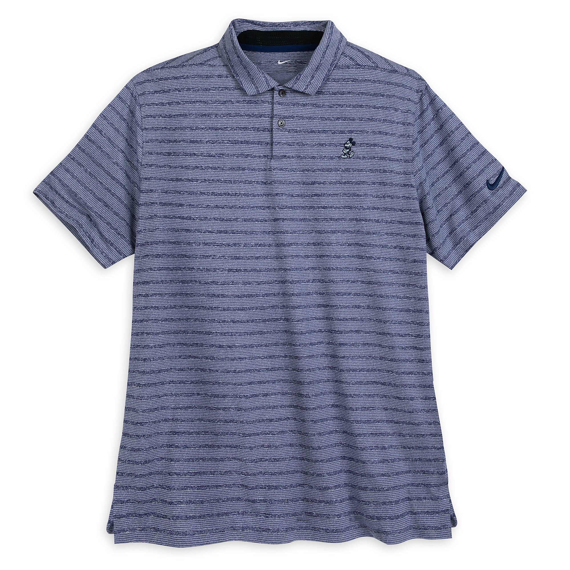 Mickey Mouse Striped Performance Polo Shirt for Men by Nike - Blue