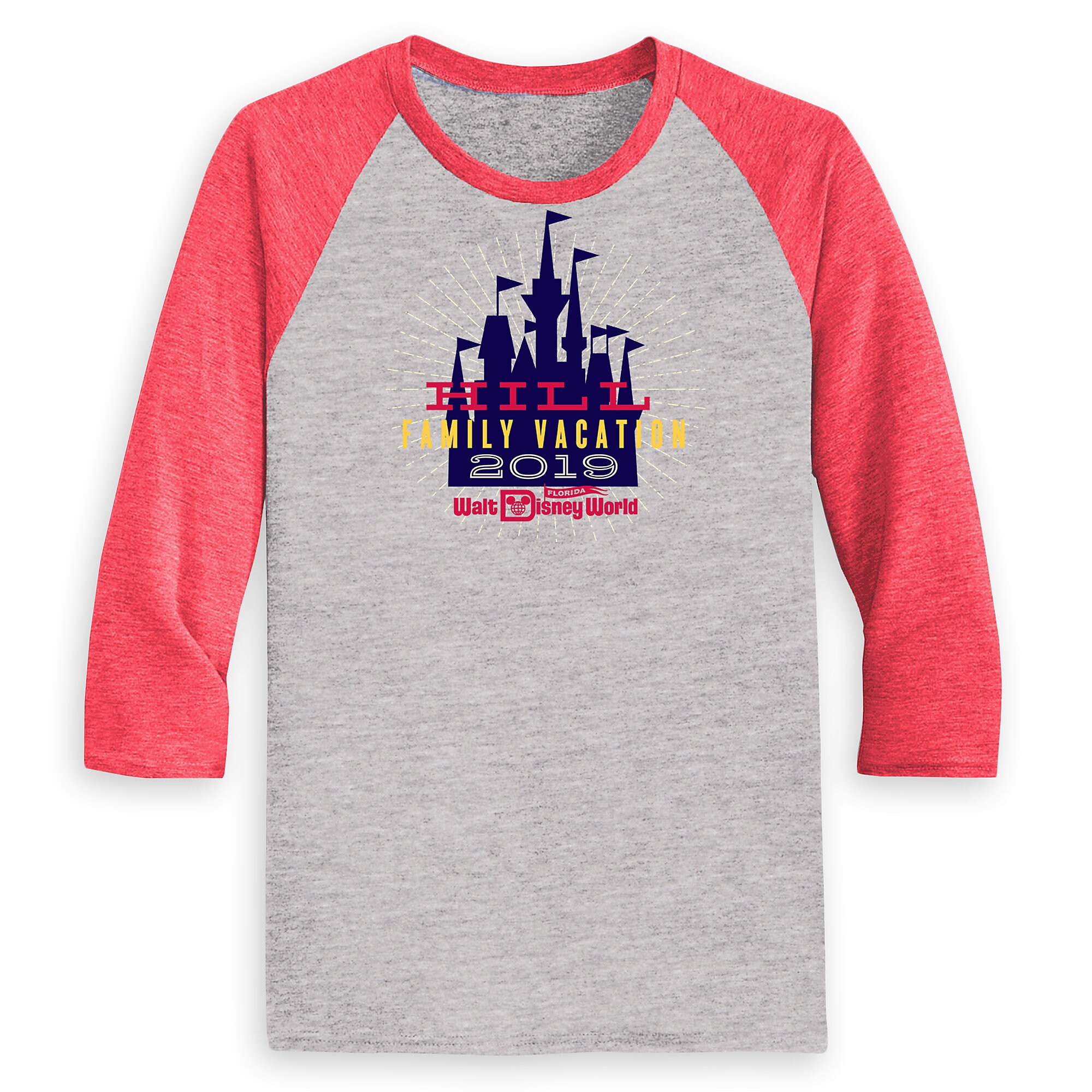 Men's Cinderella Castle Family Vacation Raglan Shirt - Walt Disney World - 2019 - Customized