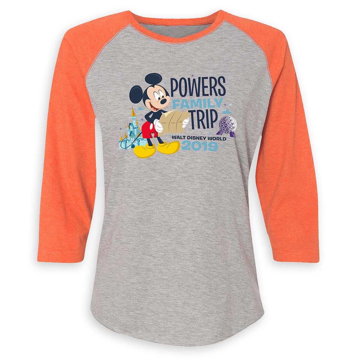 Product Image of Mickey Mouse Family Vacation Raglan Shirt for Women - Walt Disney World 2019 - Customized # 1