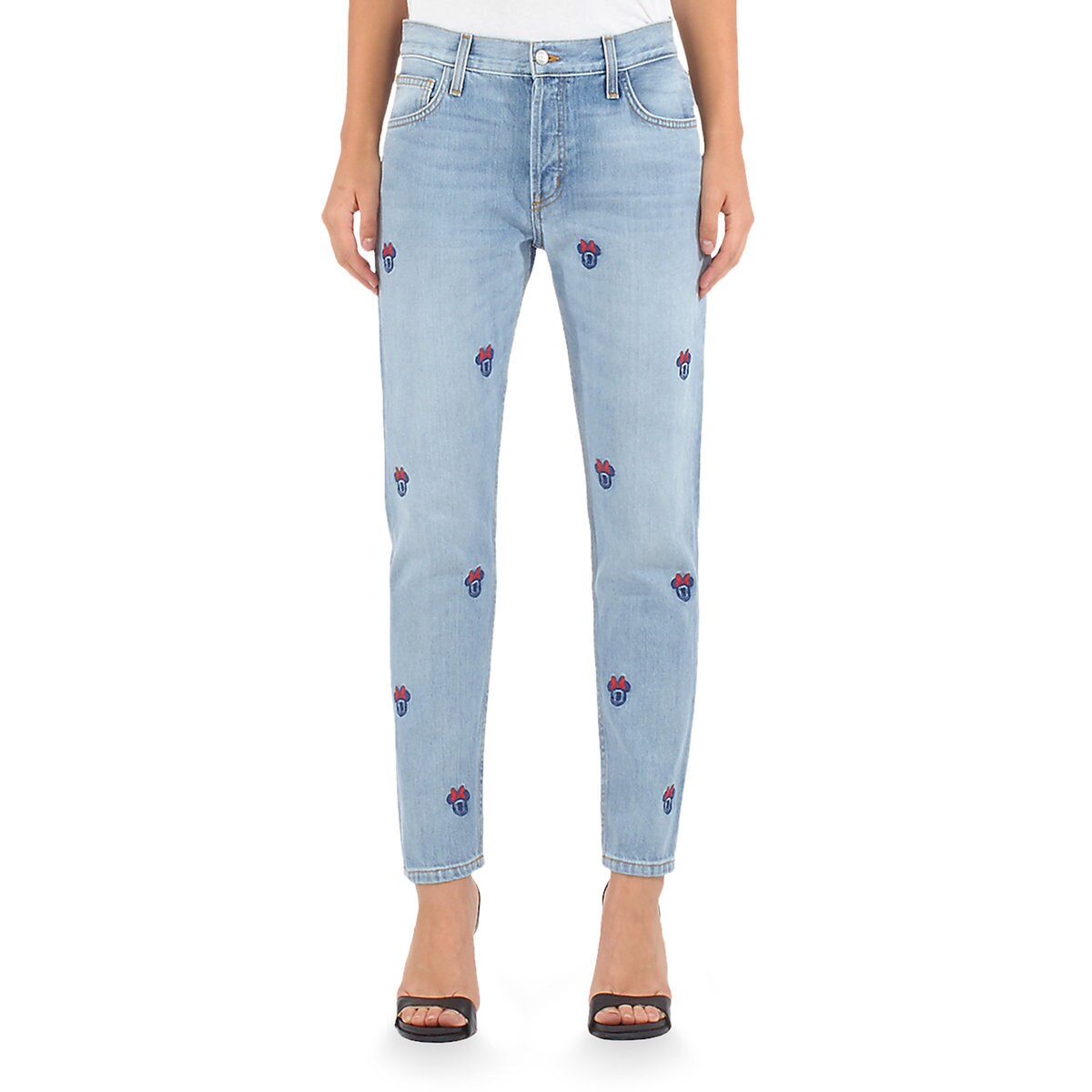 Minnie Mouse Embroidered Boyfriend Jeans by SIWY