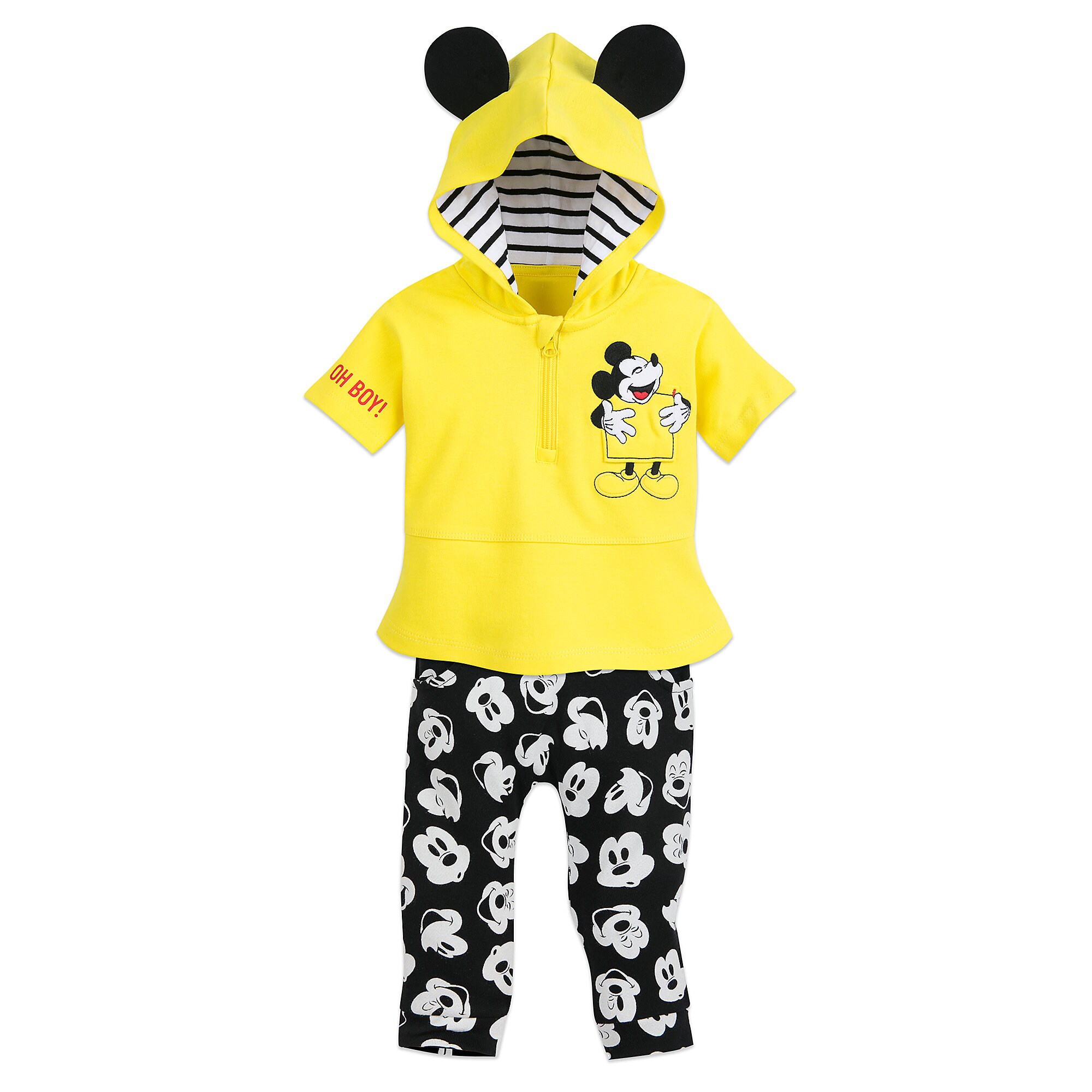 Mickey Mouse Hooded Shirt and Pants Set for Baby