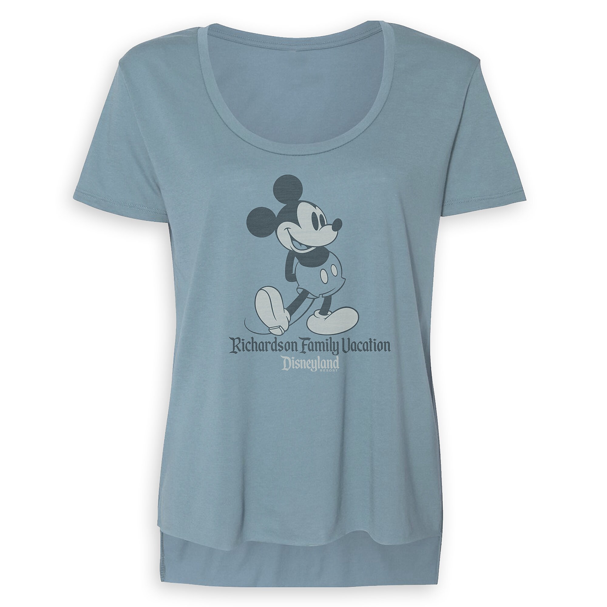 Women's Mickey Mouse Family Vacation Scoop Neck T-Shirt - Disneyland - Customized