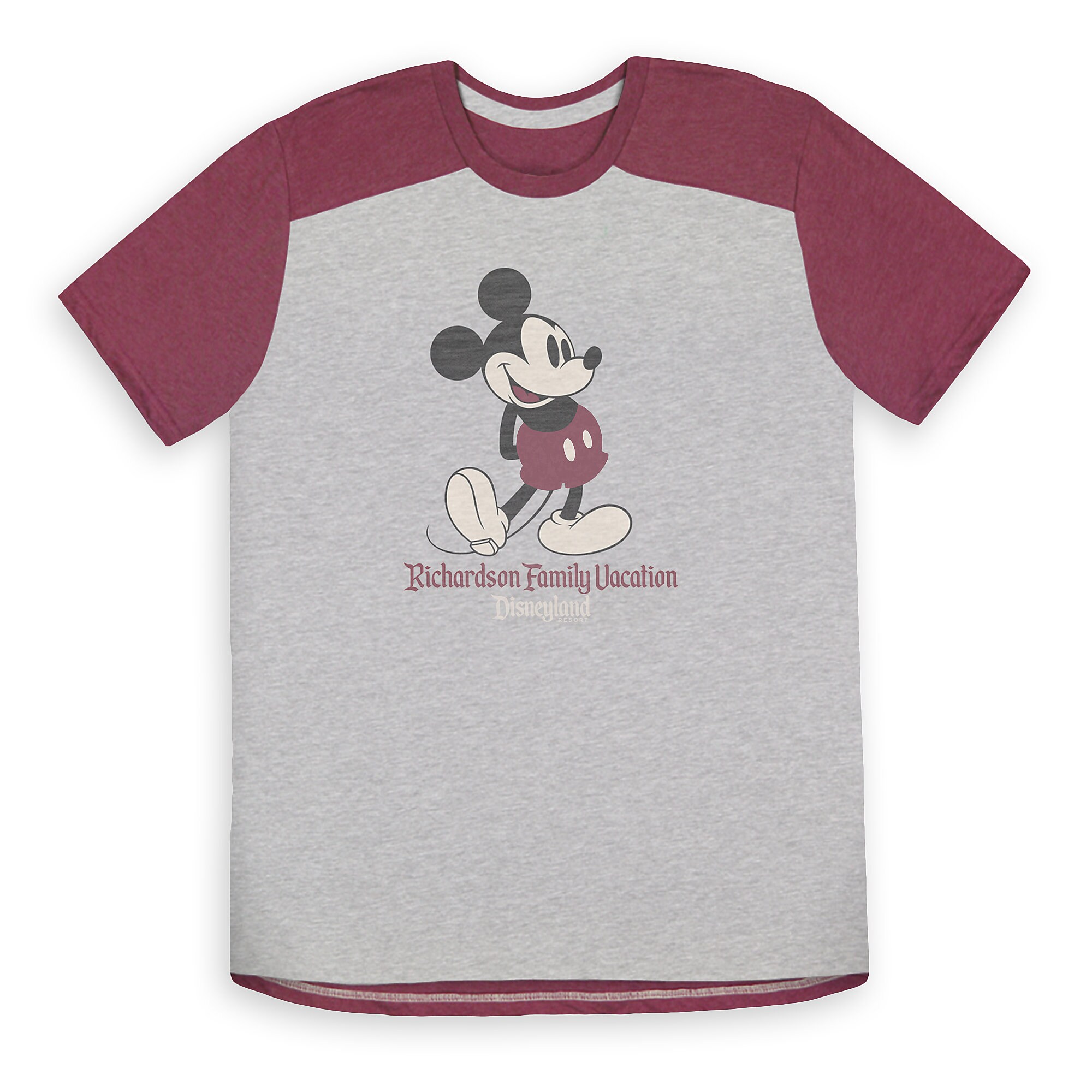 Adults' Mickey Mouse Family Vacation Athletic T-Shirt - Disneyland - Customized