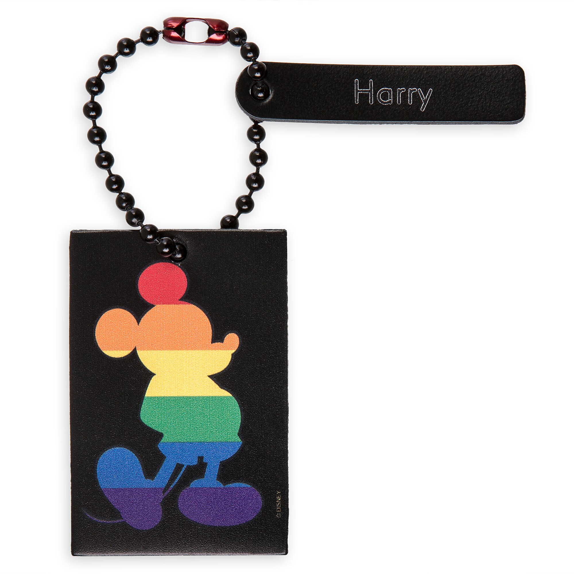 Rainbow Disney Collection Mickey Mouse Tag by Leather Treaty - Black - Personalized