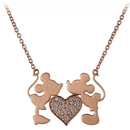 Mickey And Minnie Mouse Kiss Necklace By Rebecca Hook