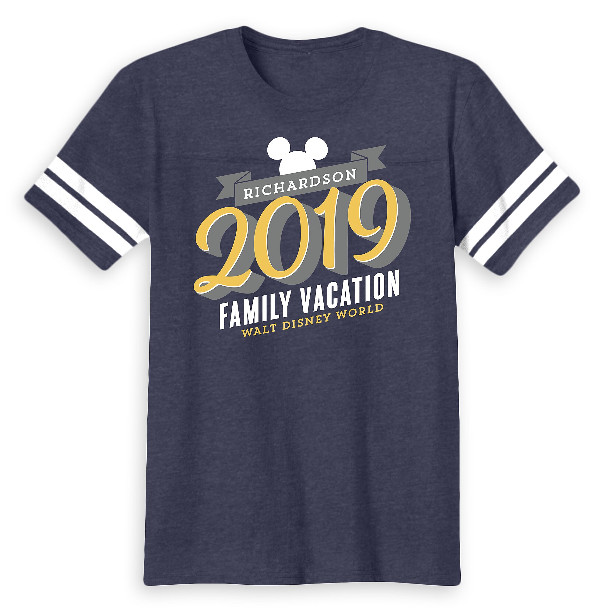 Men's Mickey Mouse Family Vacation Football T-Shirt - Walt Disney World - 2019 - Customized