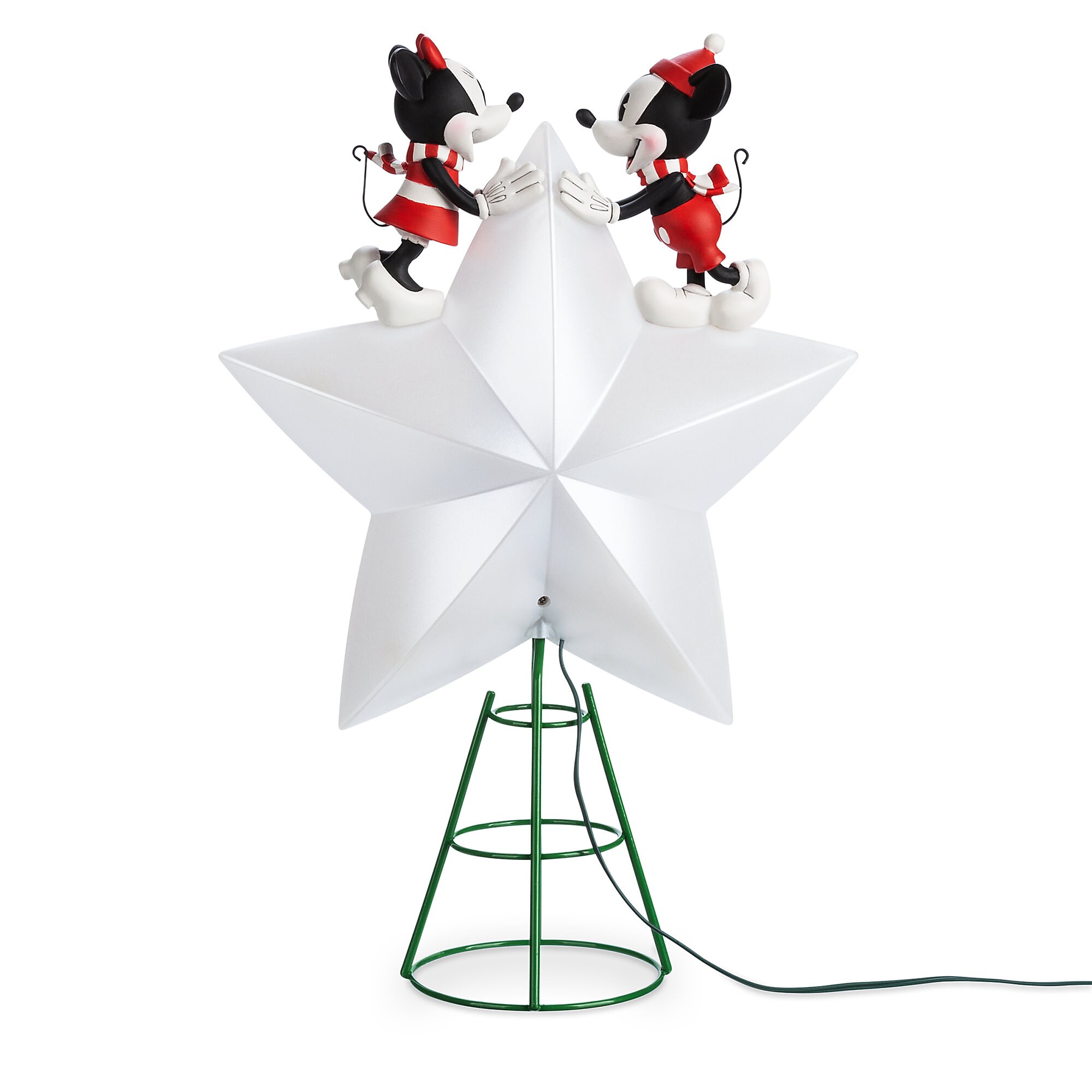 Mickey and Minnie Mouse Light-Up Holiday Tree Topper