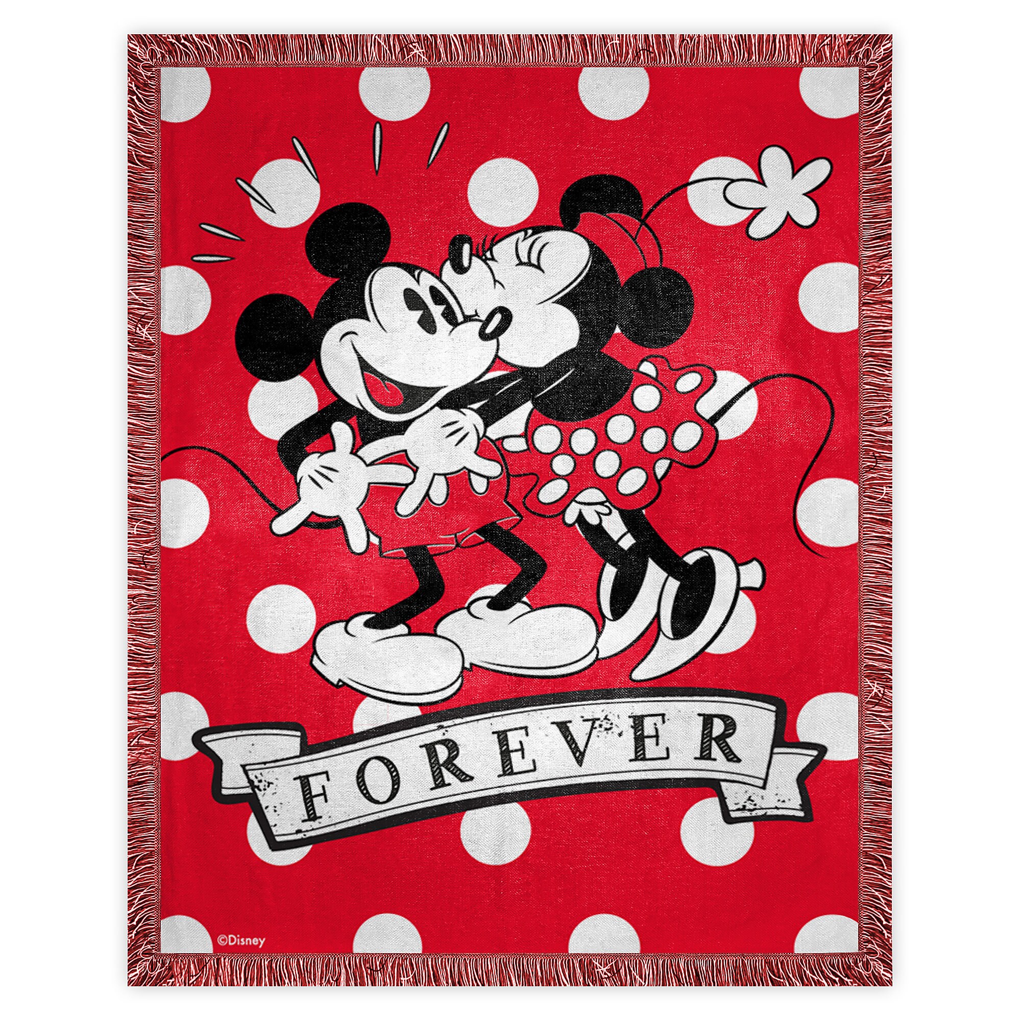 Mickey and Minnie Mouse ''Forever'' Woven Tapestry Throw