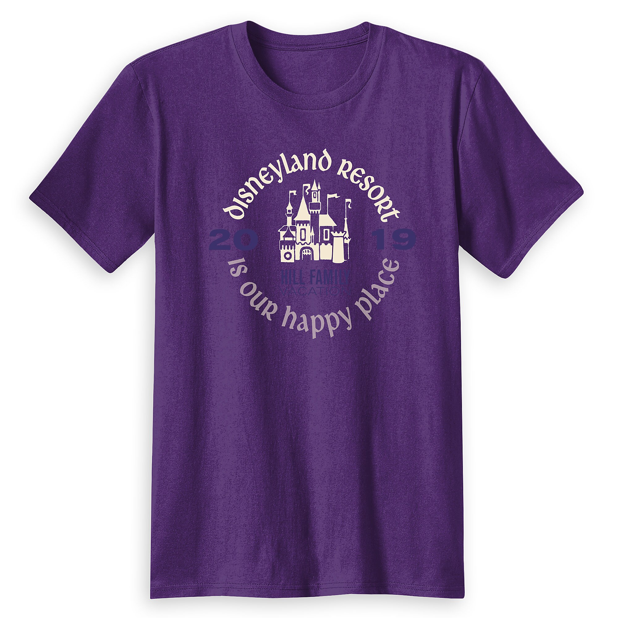 Adults' ''Disneyland Resort Is Our Happy Place'' Family Vacation T-Shirt - Disneyland Resort - 2019 - Customized