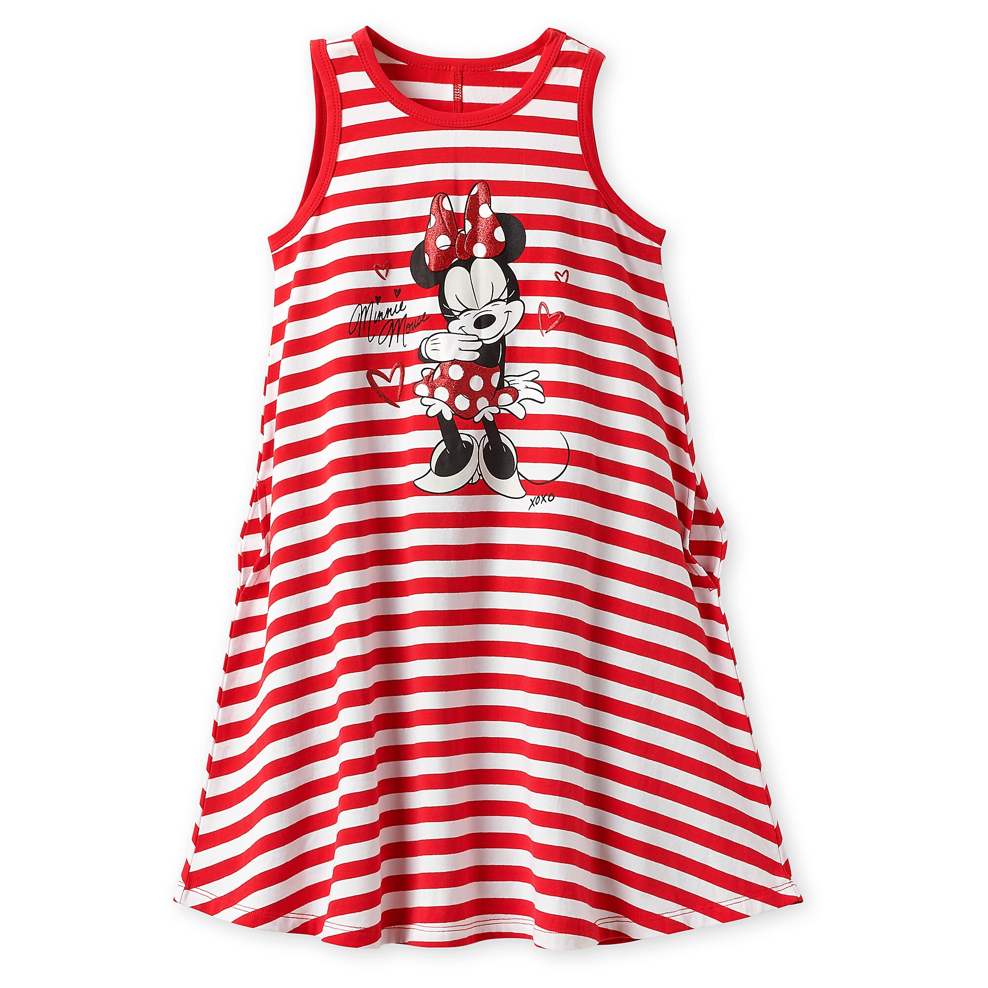 Minnie Mouse Striped Dress for Girls - Red
