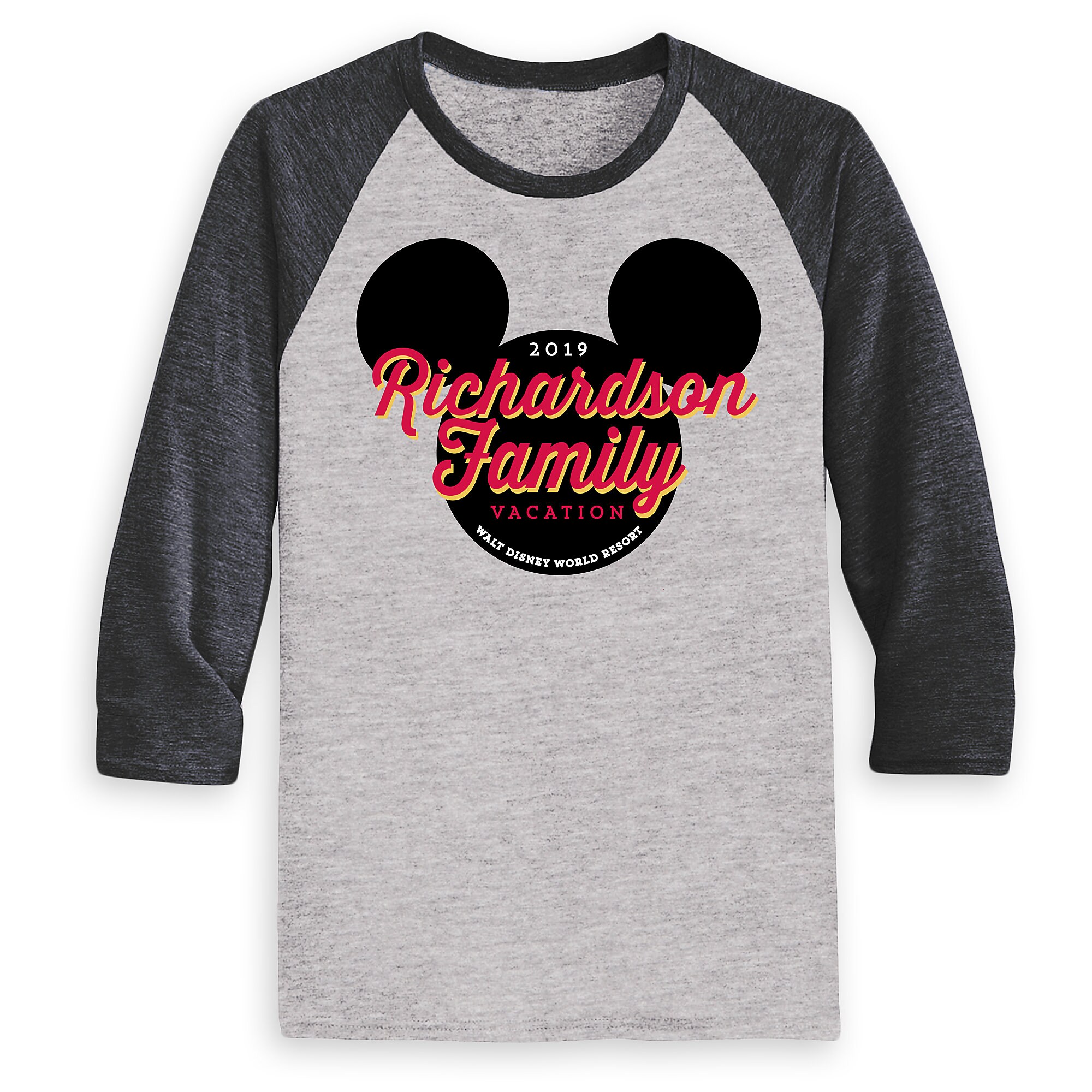 Men's Mickey Mouse Icon Walt Disney World 2019 Vacation Raglan T-Shirt - Customized