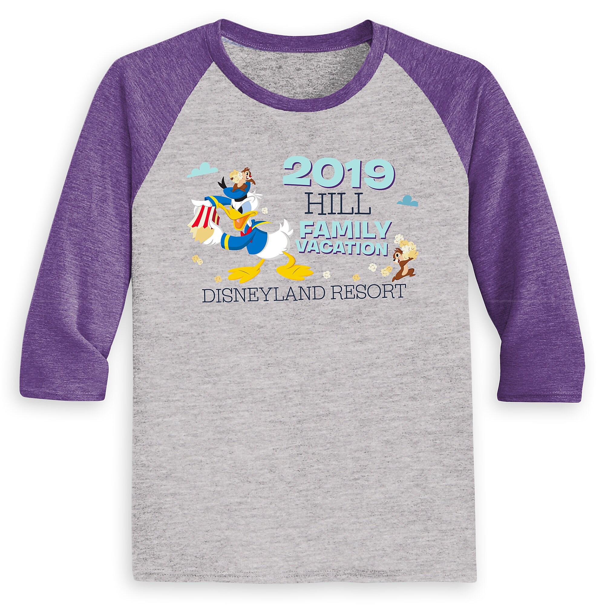 Kids' Donald Duck and Chip 'n Dale Family Vacation Raglan Shirt - Disneyland Resort - Customized