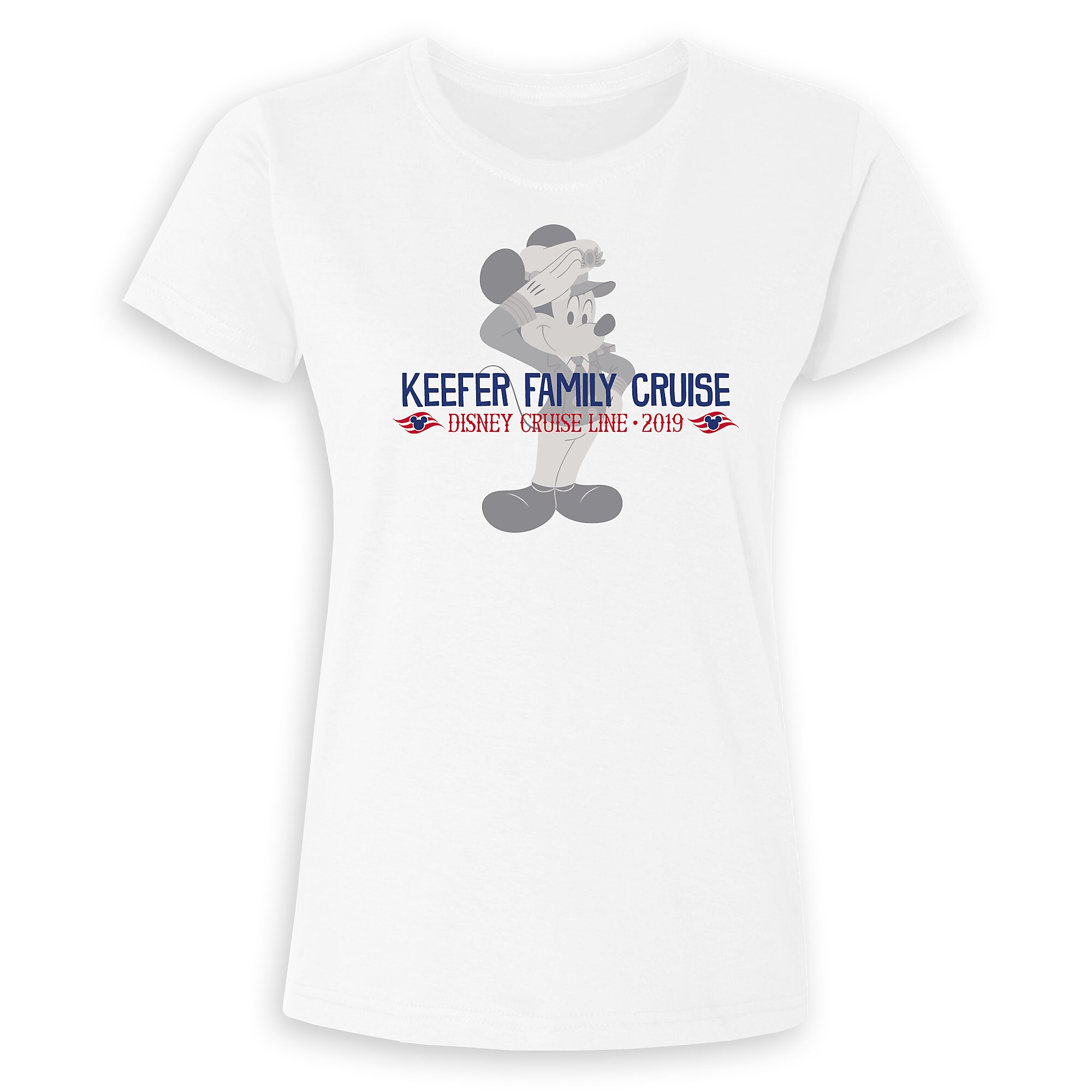 Women's Captain Mickey Mouse Disney Cruise Line Family Cruise 2019 T-Shirt - Customized