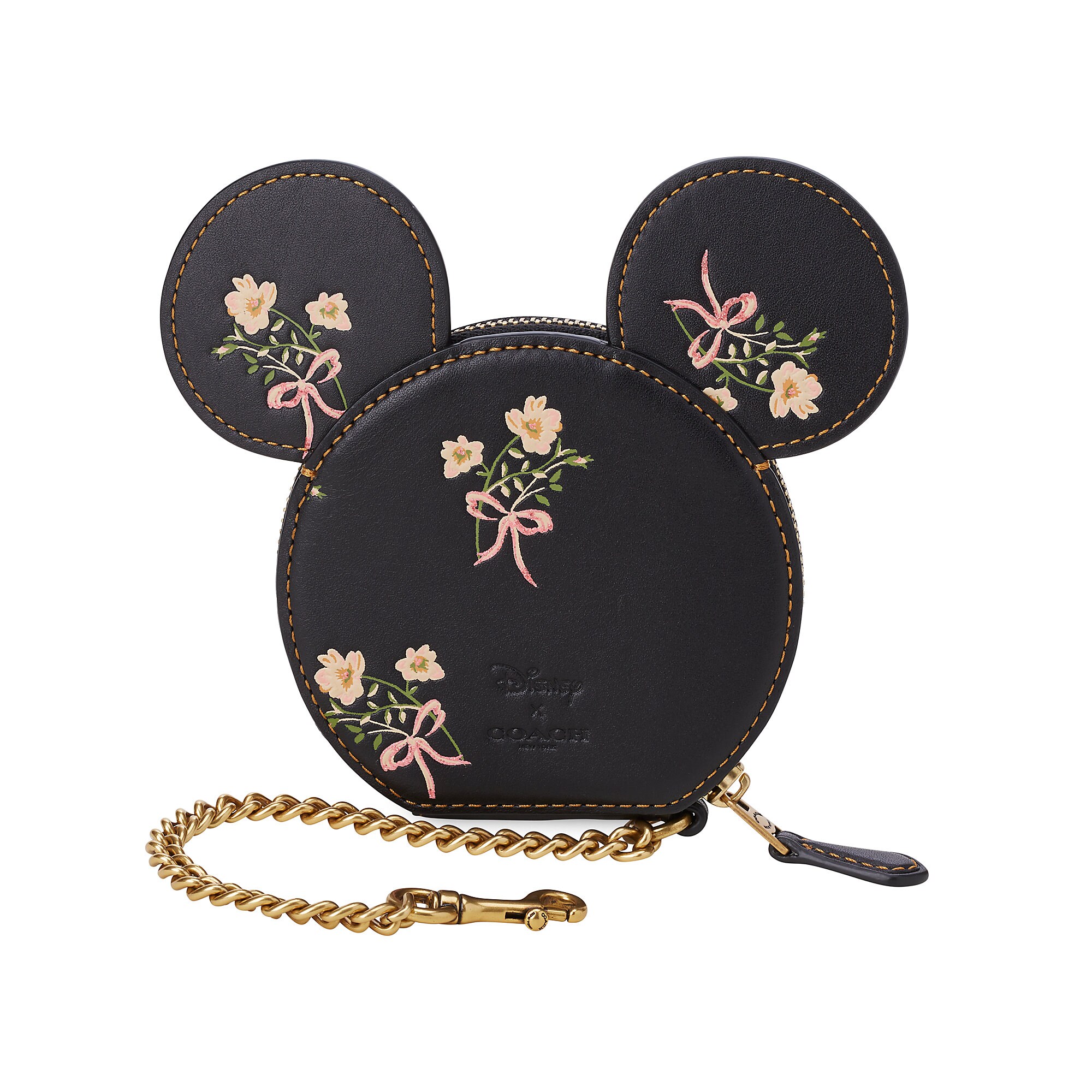 Minnie Mouse Floral Coin Purse by COACH - Black