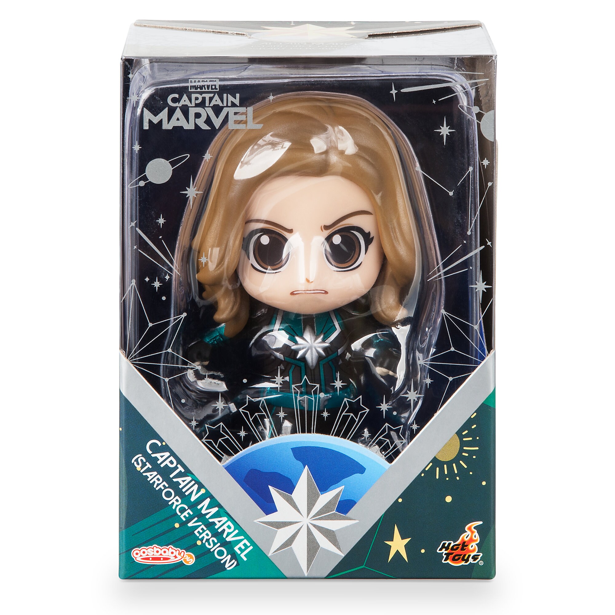 Marvel's Captain Marvel Cosbaby Bobble-Head Figure by Hot Toys - Starforce Version
