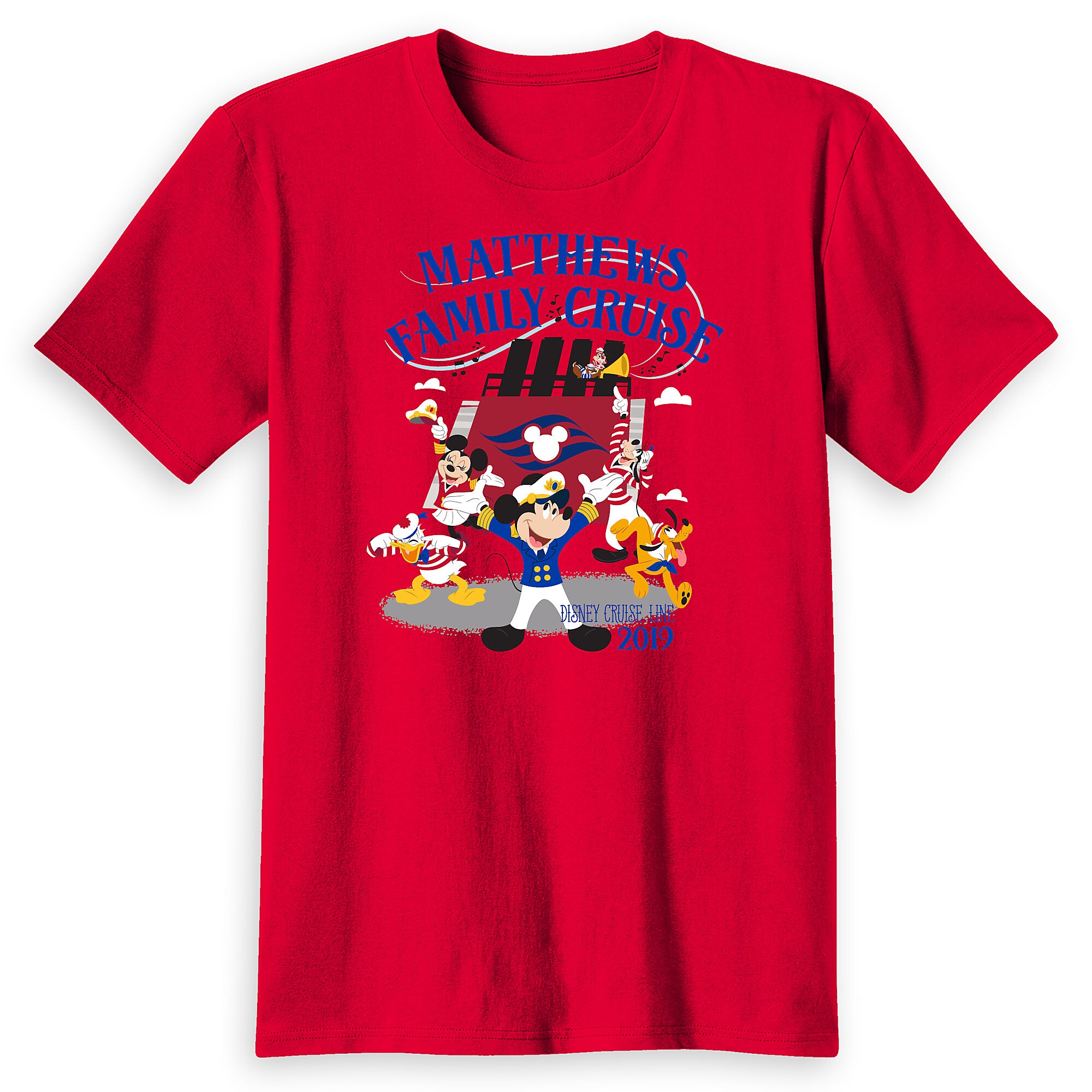 Adults' Captain Mickey Mouse and Crew Disney Cruise Line Family Cruise 2019 T-Shirt - Customized