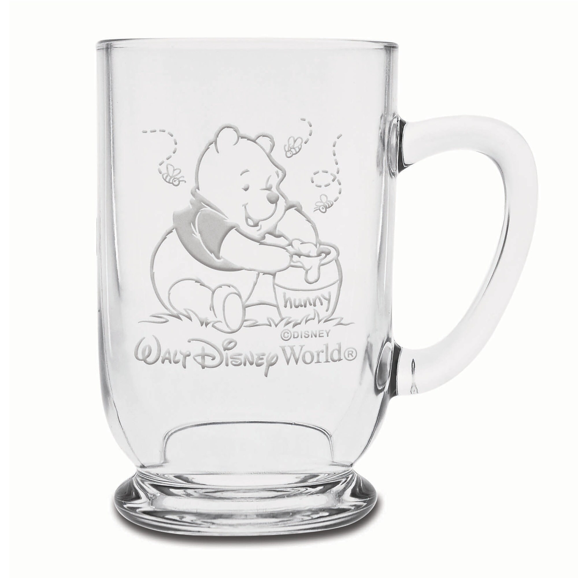 Winnie the Pooh Glass Mug by Arribas - Personalizable