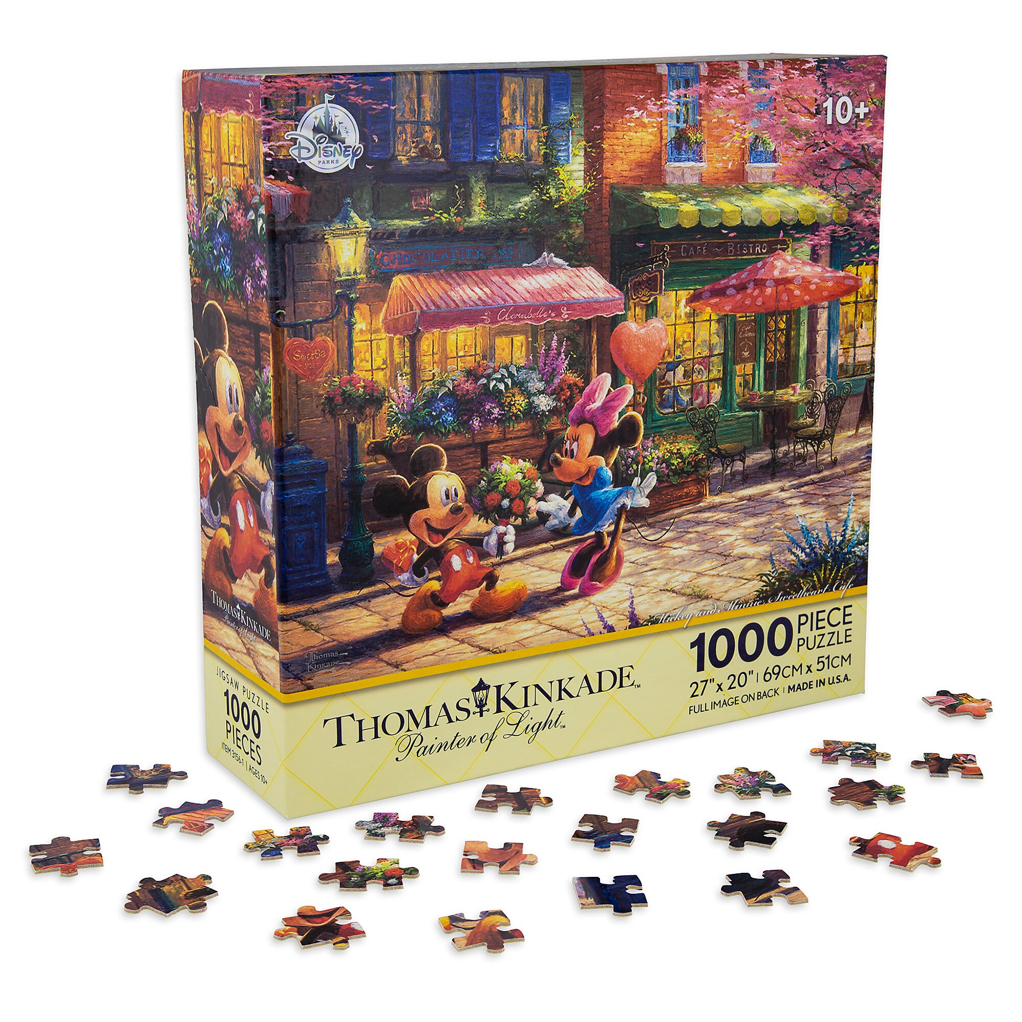 Mickey and Minnie Mouse Sweetheart Cafe Puzzle by Thomas Kinkade