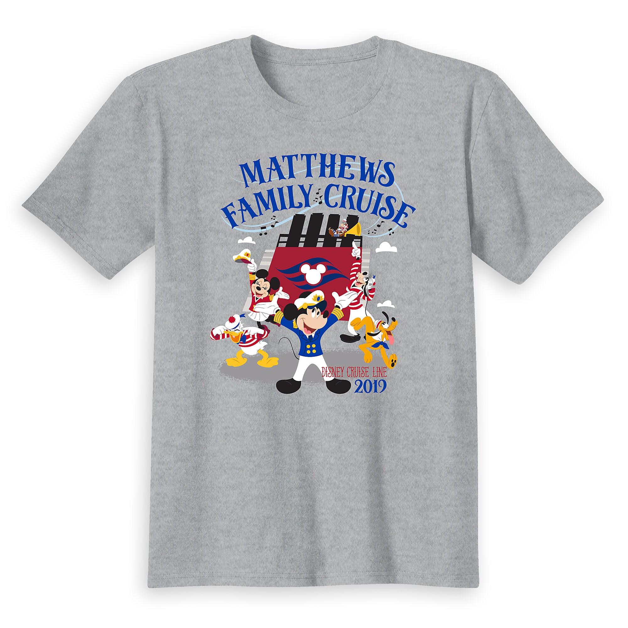 Kids' Captain Mickey Mouse and Crew Disney Cruise Line Family Cruise 2019 T-Shirt - Customized