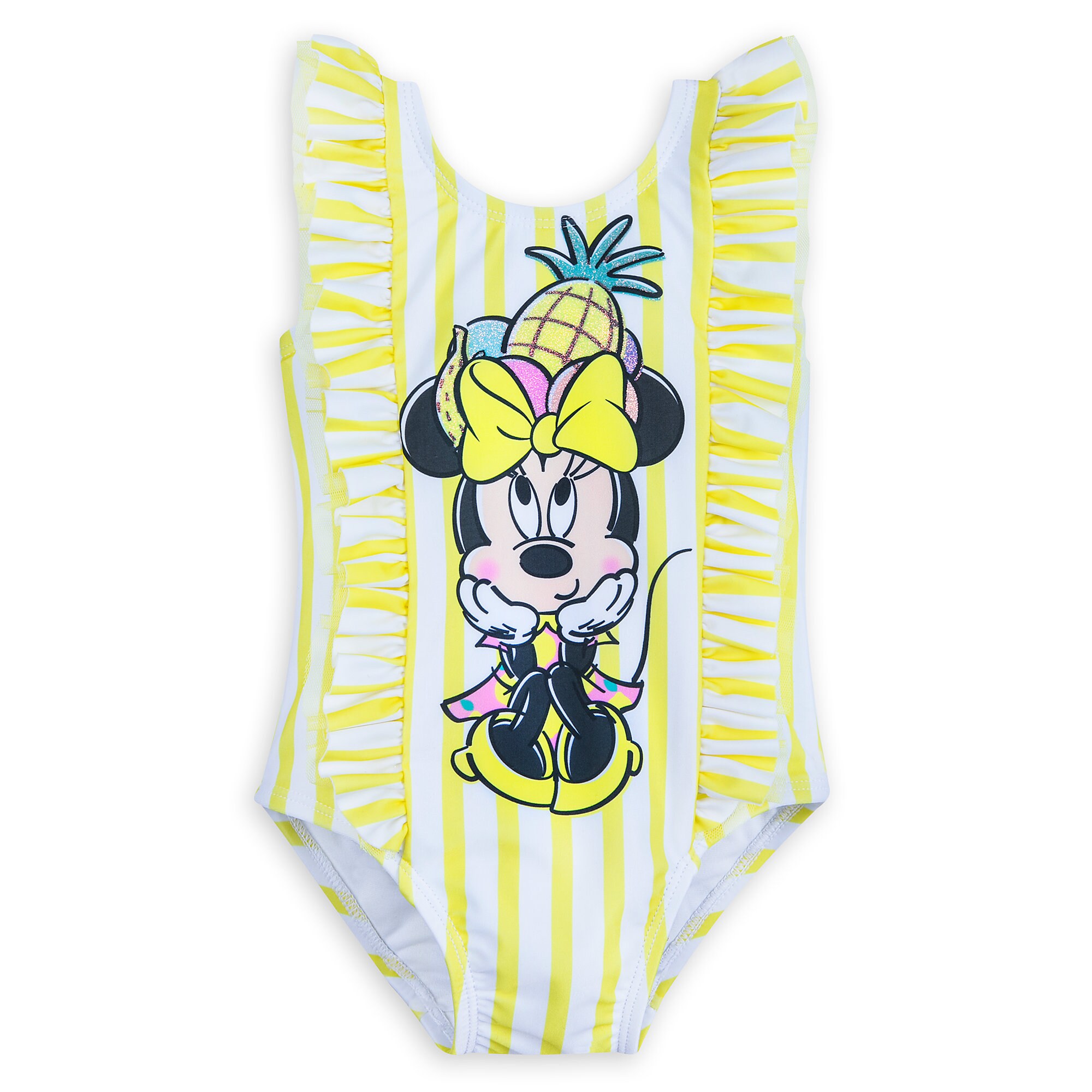 Minnie Mouse Yellow Striped Swimsuit for Baby