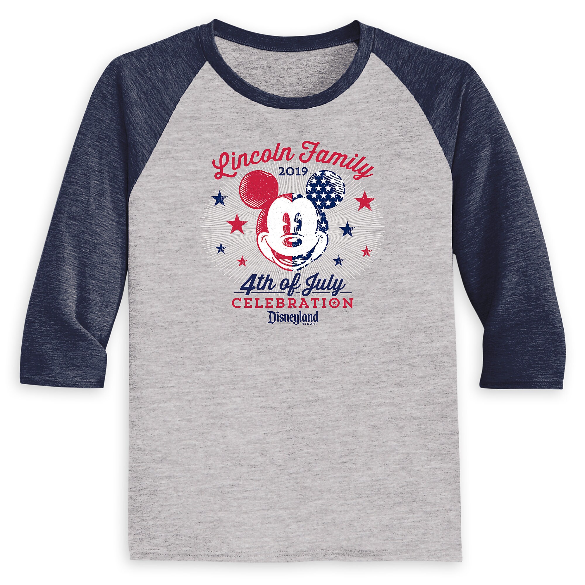 Youths' Mickey Mouse 4th of July Raglan T-Shirt - Disneyland - Customized