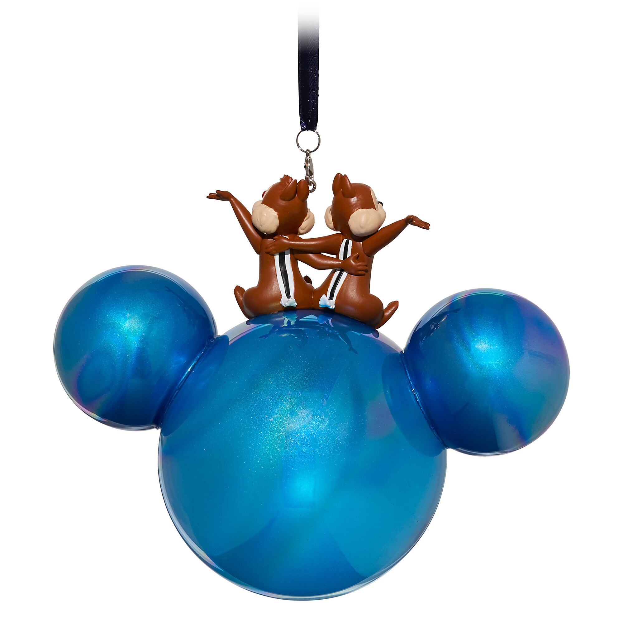 Mickey Mouse Icon Ball Ornament with Chip 'n Dale Figures - Walt Disney World 2019
