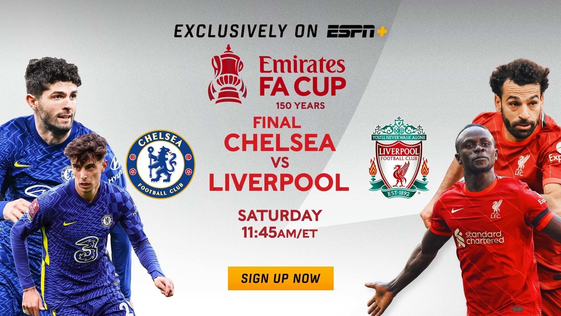 FA Cup Final: Premier League’s Liverpool FC vs. Chelsea FC to Stream Exclusively on ESPN+