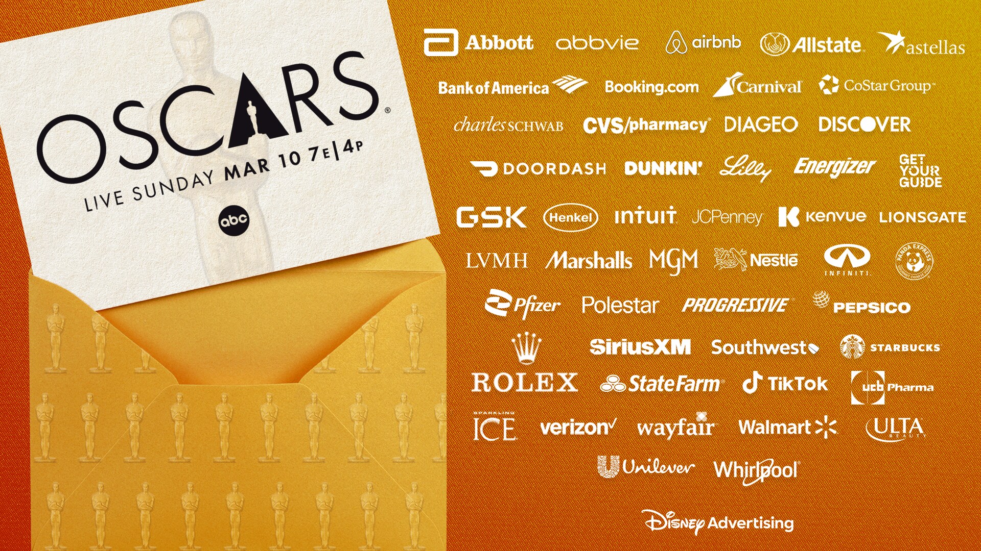 The Biggest Brands Flock to the 96th Oscars®   Disney Advertising Sells Out of Ad Inventory for the Telecast 