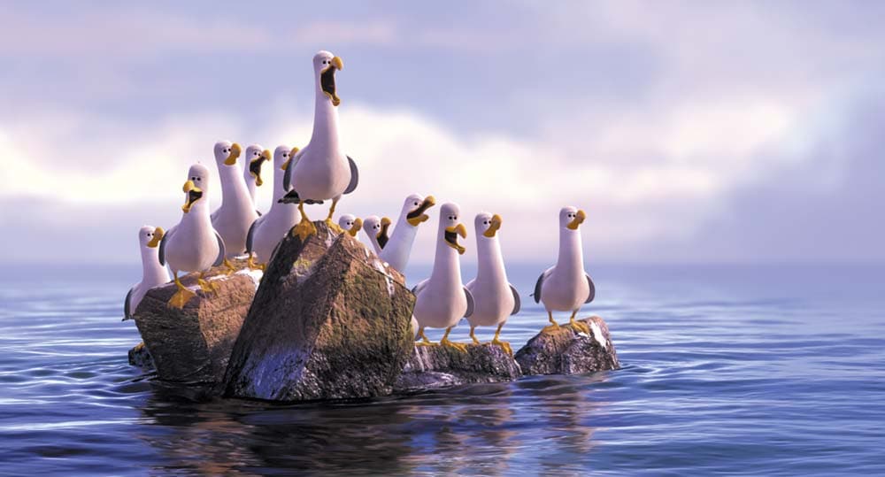 Seagulls chirping "mine" in the animated movie "Finding Nemo"