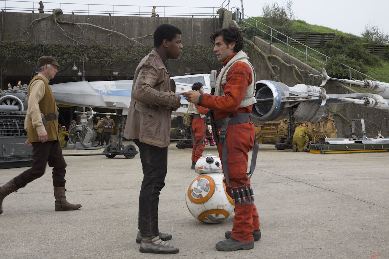 At the Resistance base on D’Qar, Finn was reunited with Poe, and met with General Leia Organa. He...
