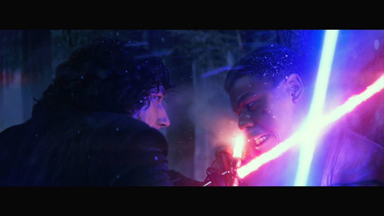 Kylo Ren confronted Finn and Rey, with the dark side warrior and the former stormtrooper squaring...